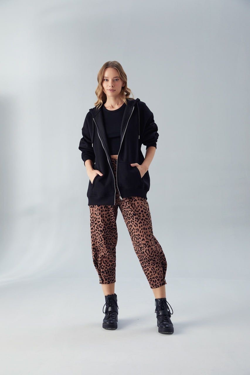 Gabardin Leopar Pantolon