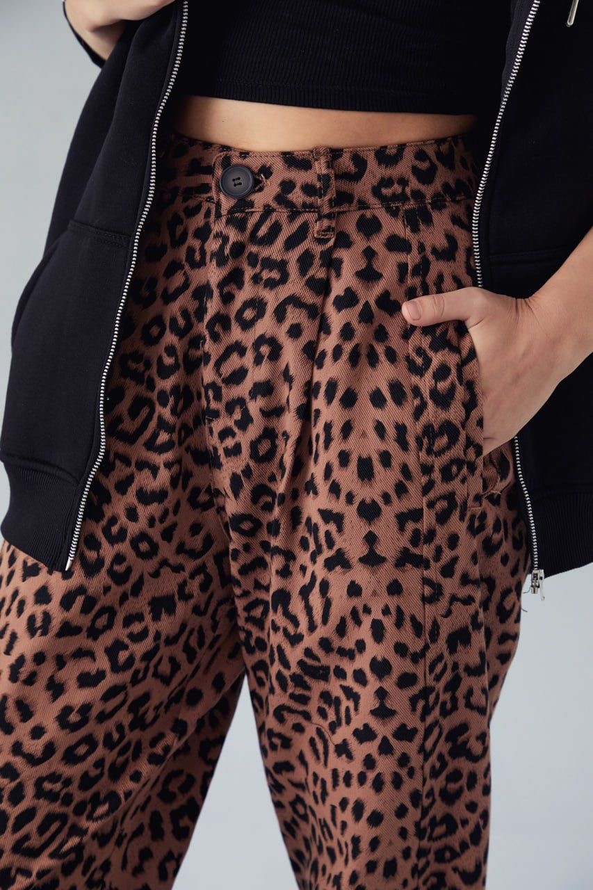 Gabardin Leopar Pantolon