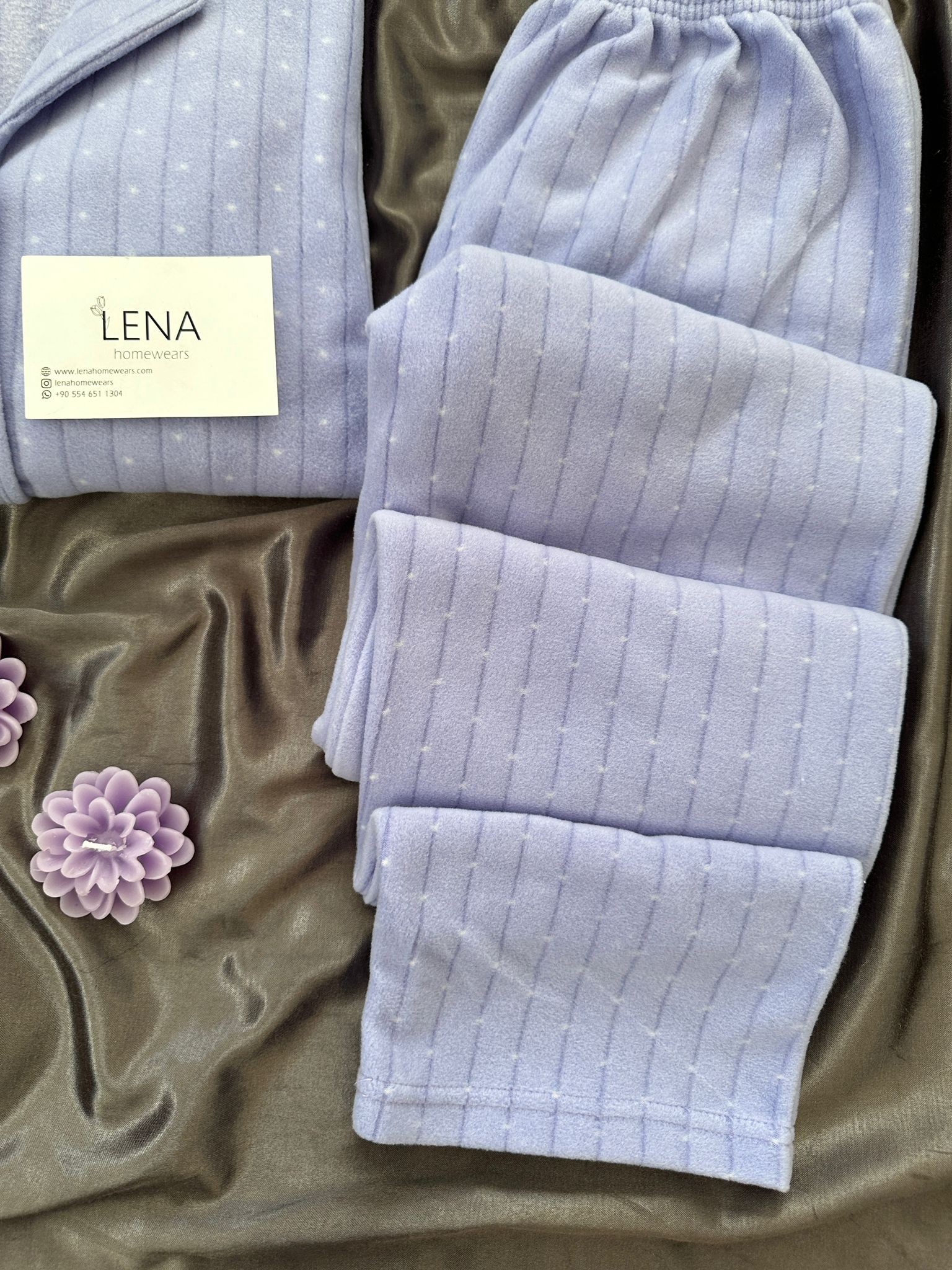 Soft Lila Benek Termal Pijama Takımı