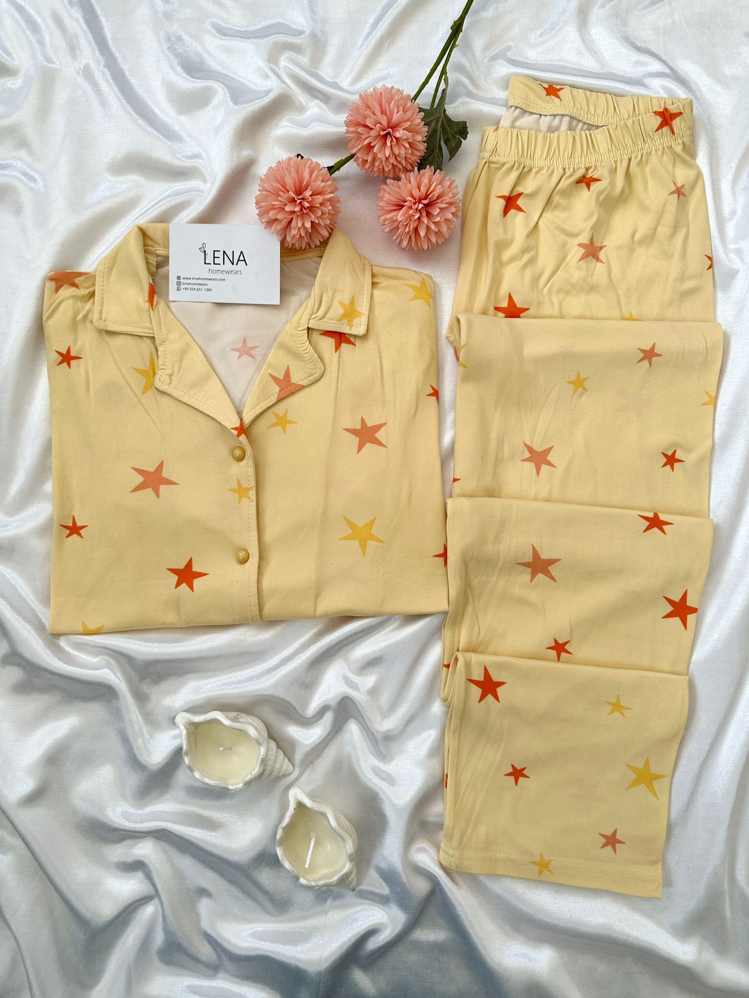 Sarı Stars Pijama 