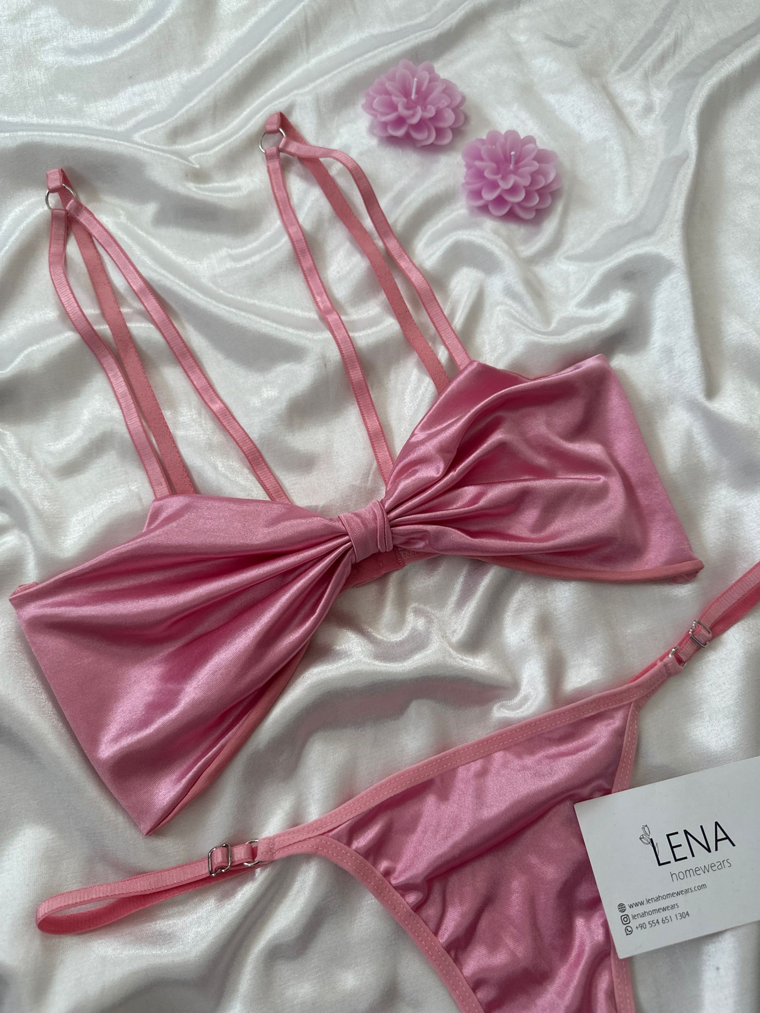 Pembe Fiyonk Bralet Takımı 