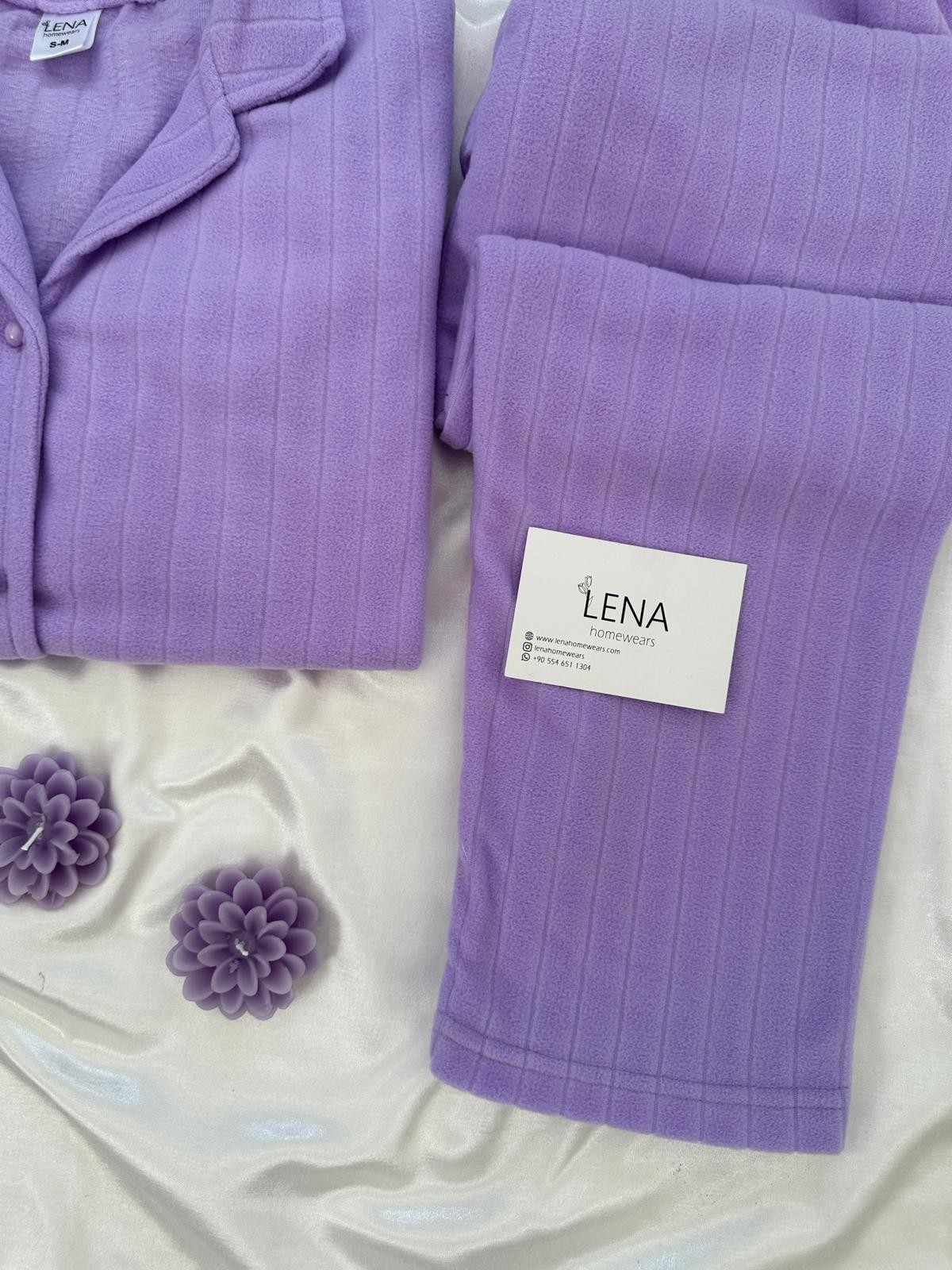 Lila Polar Pijama Takımı