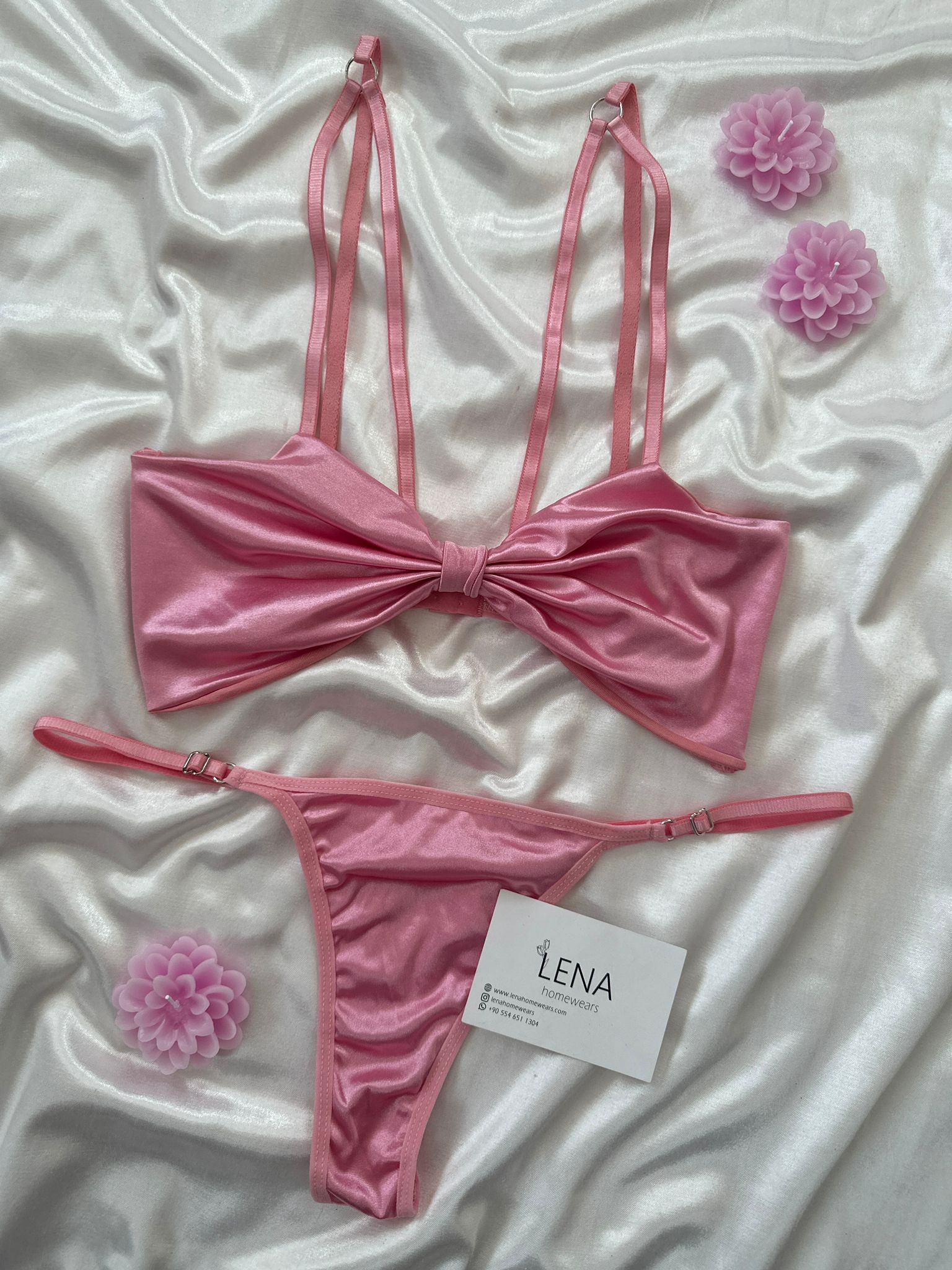 Pembe Fiyonk Bralet Takımı 