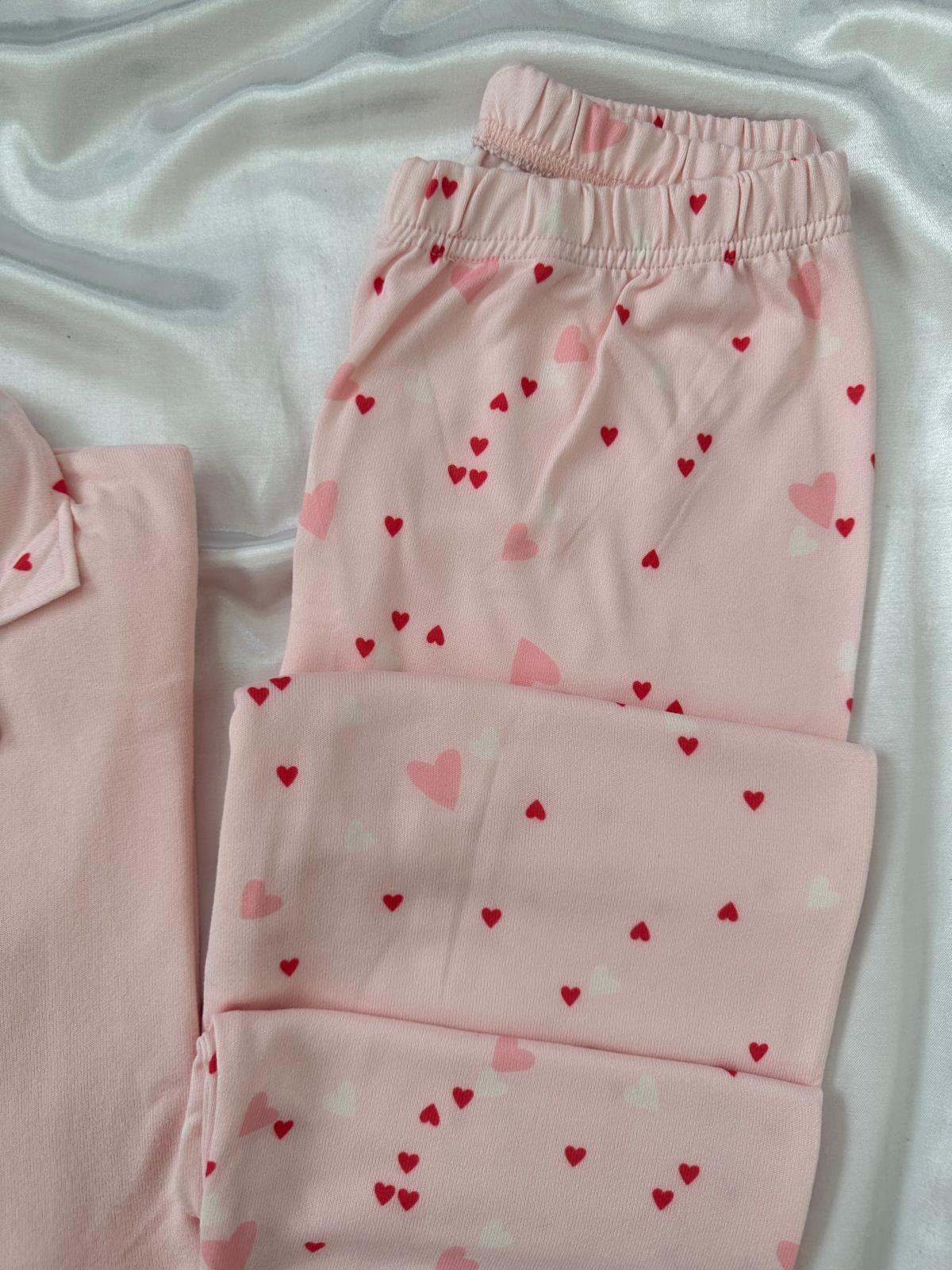 Teamo Pembe kalp Desenli Kadın Pijama Takımı 