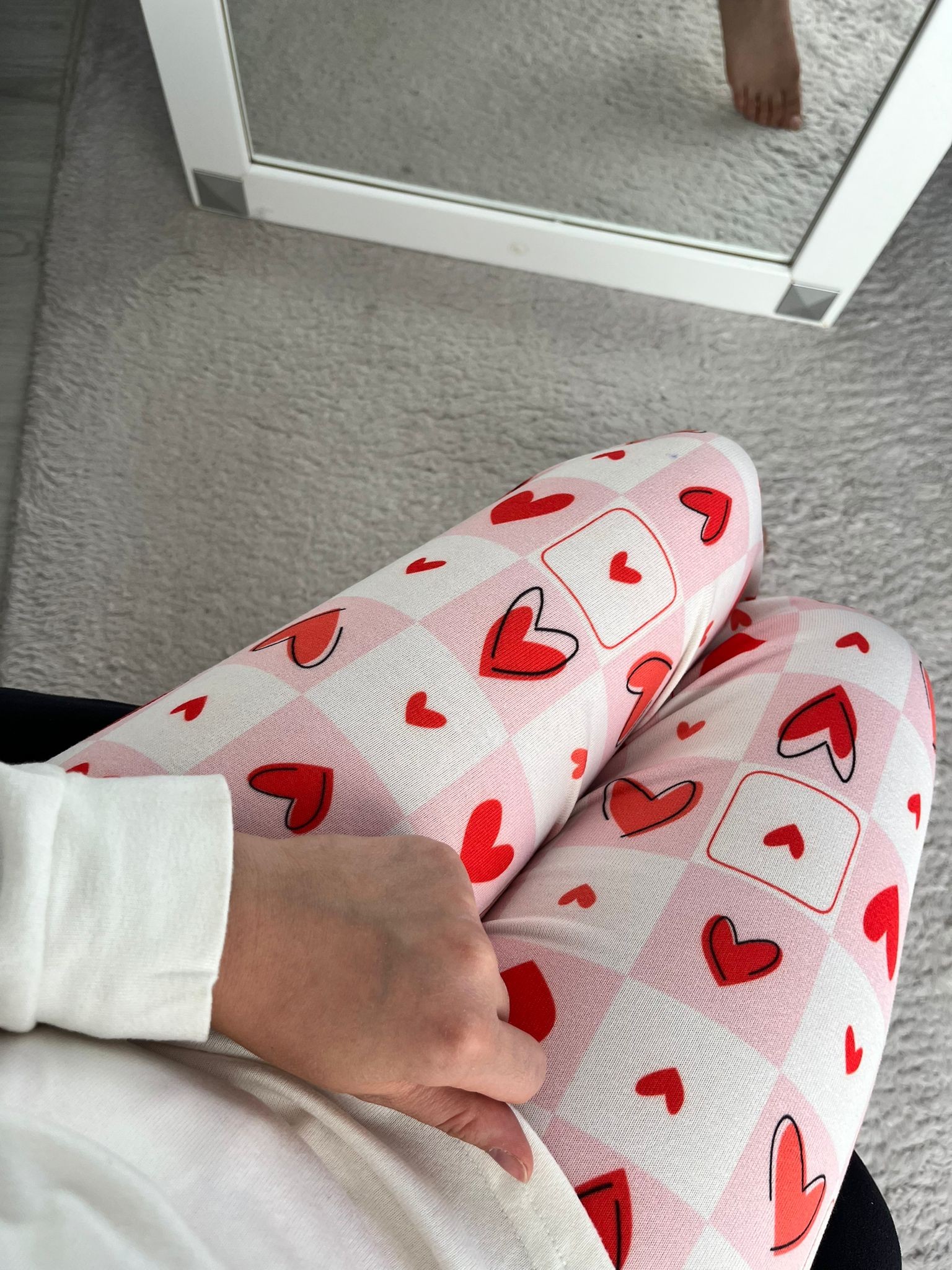 Kırmızı Love You Termal Pijama Takım