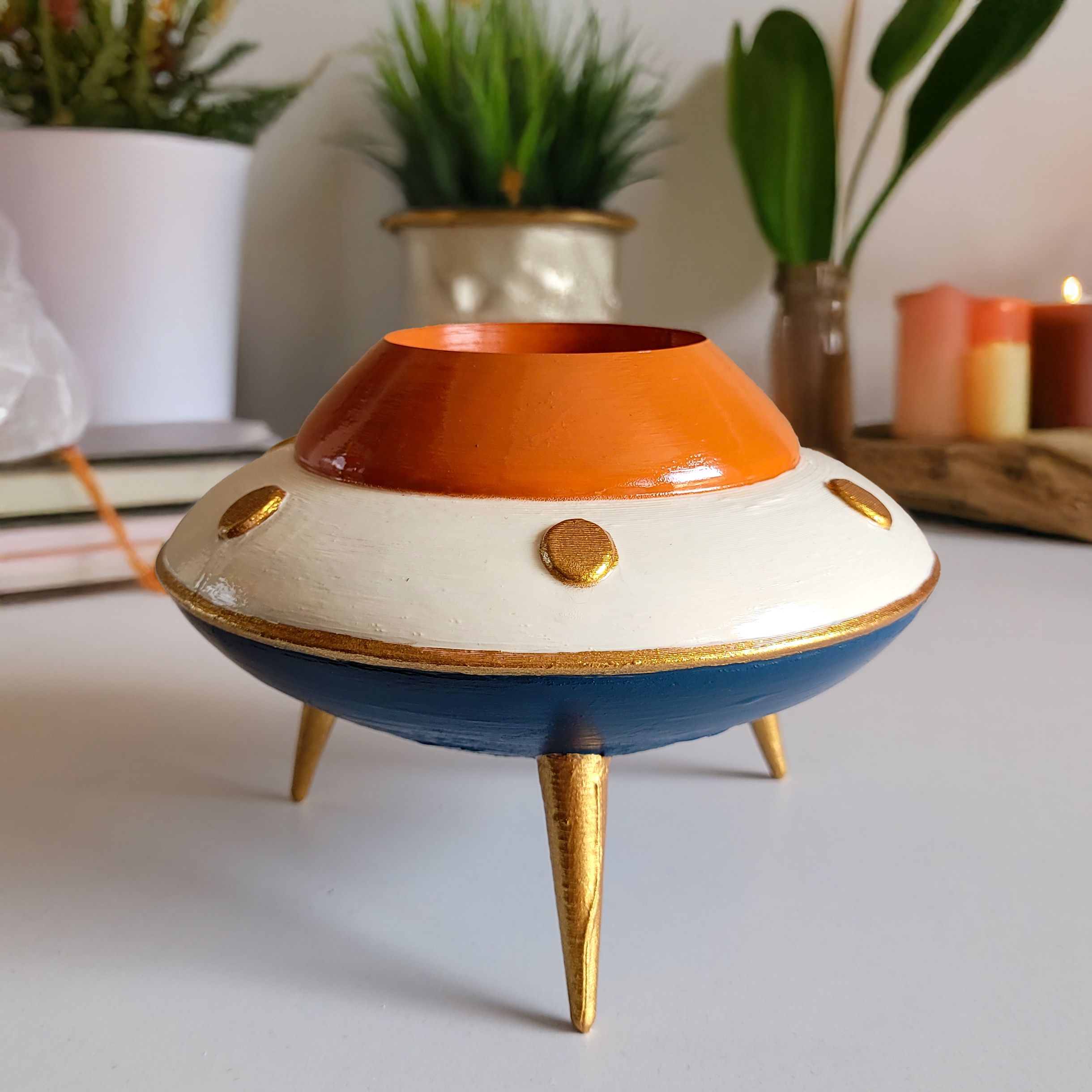 UFO Mini Saksı - Clay - Bone White - Fresco