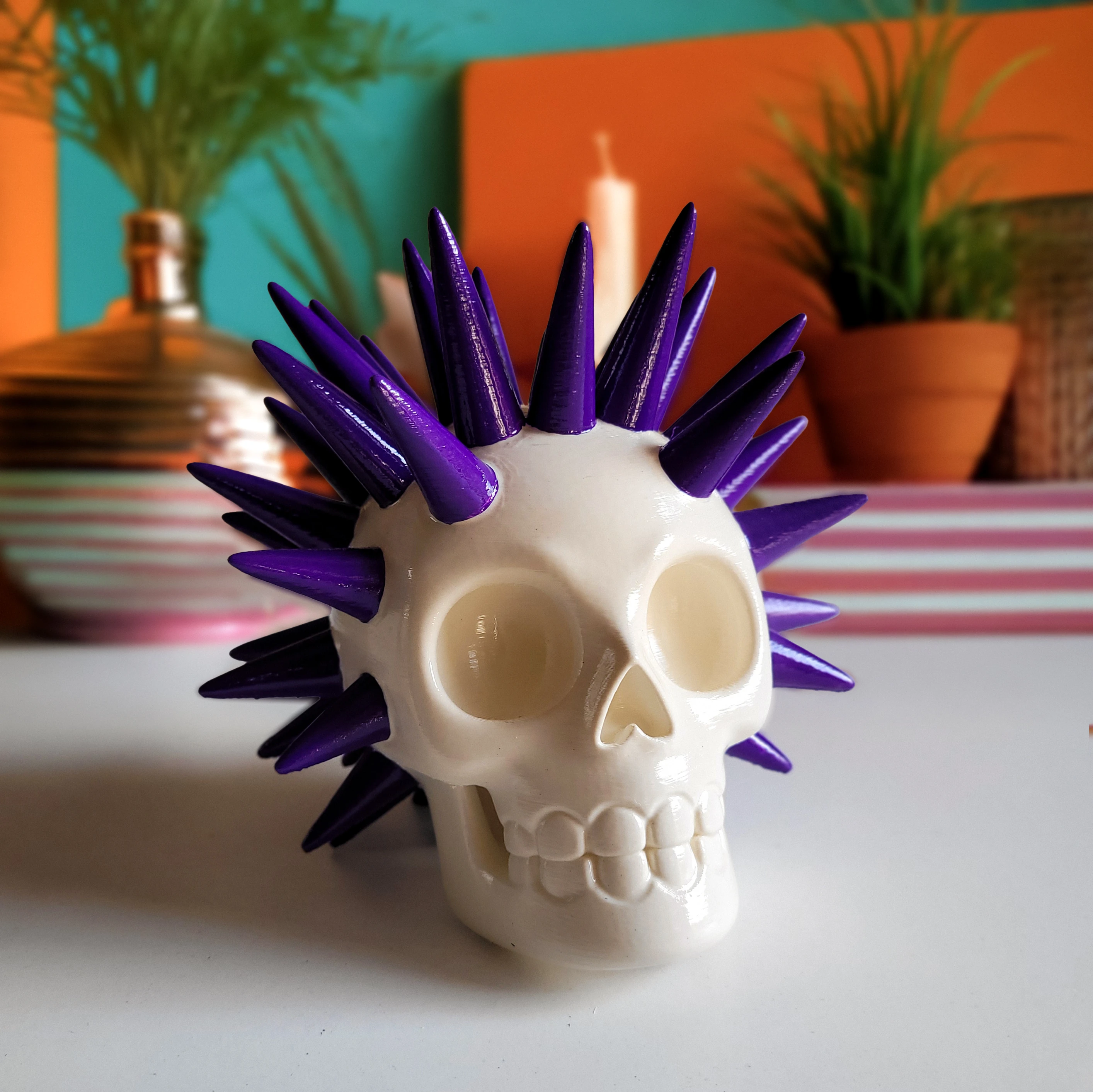 Punk Kafatası Figürü - Purple