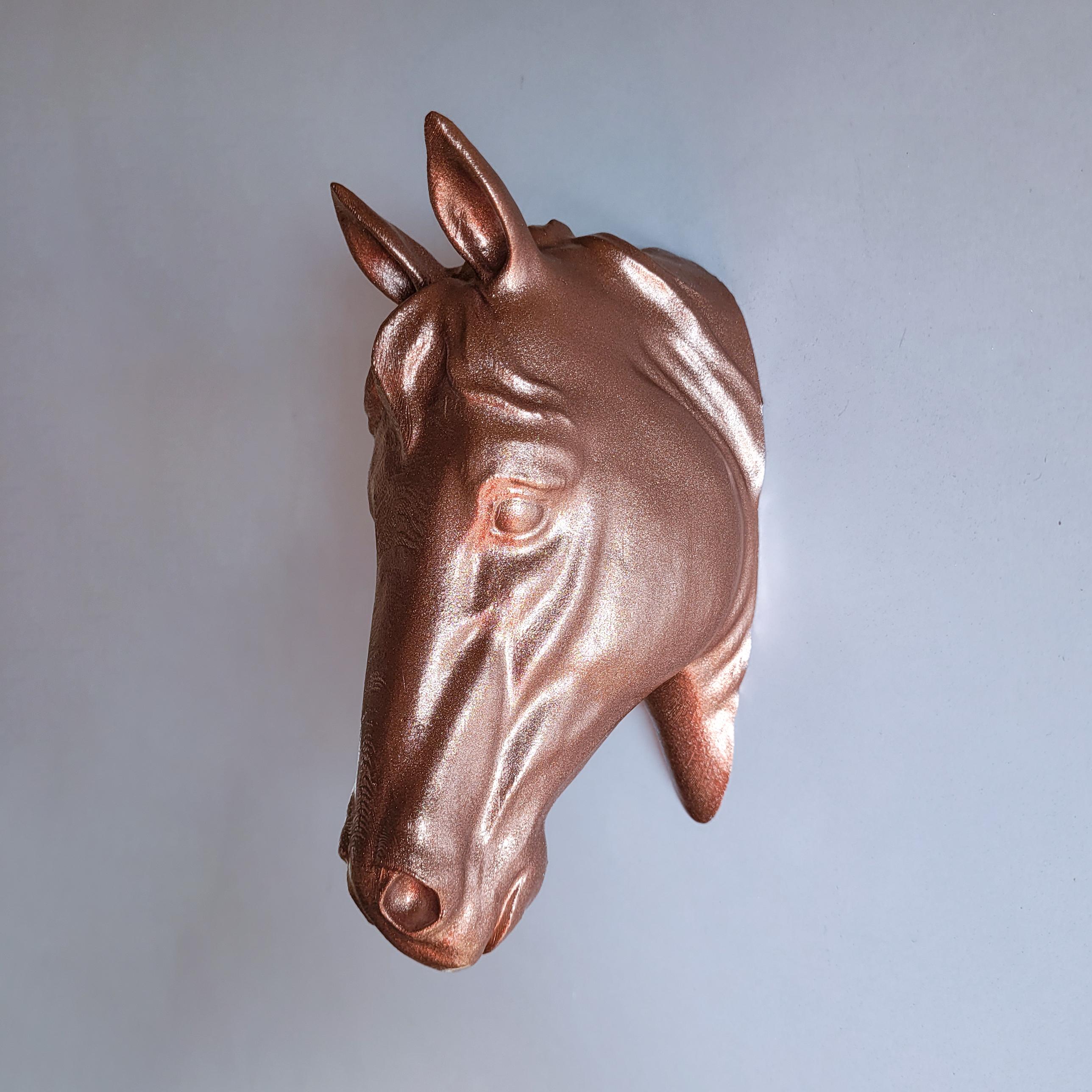 At Kafası Duvar Figürü - Rose Gold