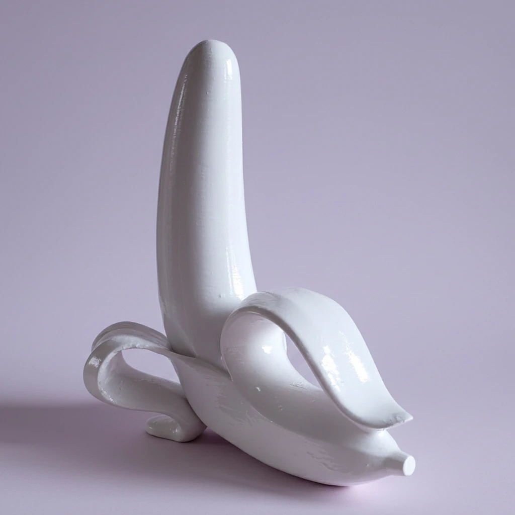 Soyulmuş Muz Heykel - White