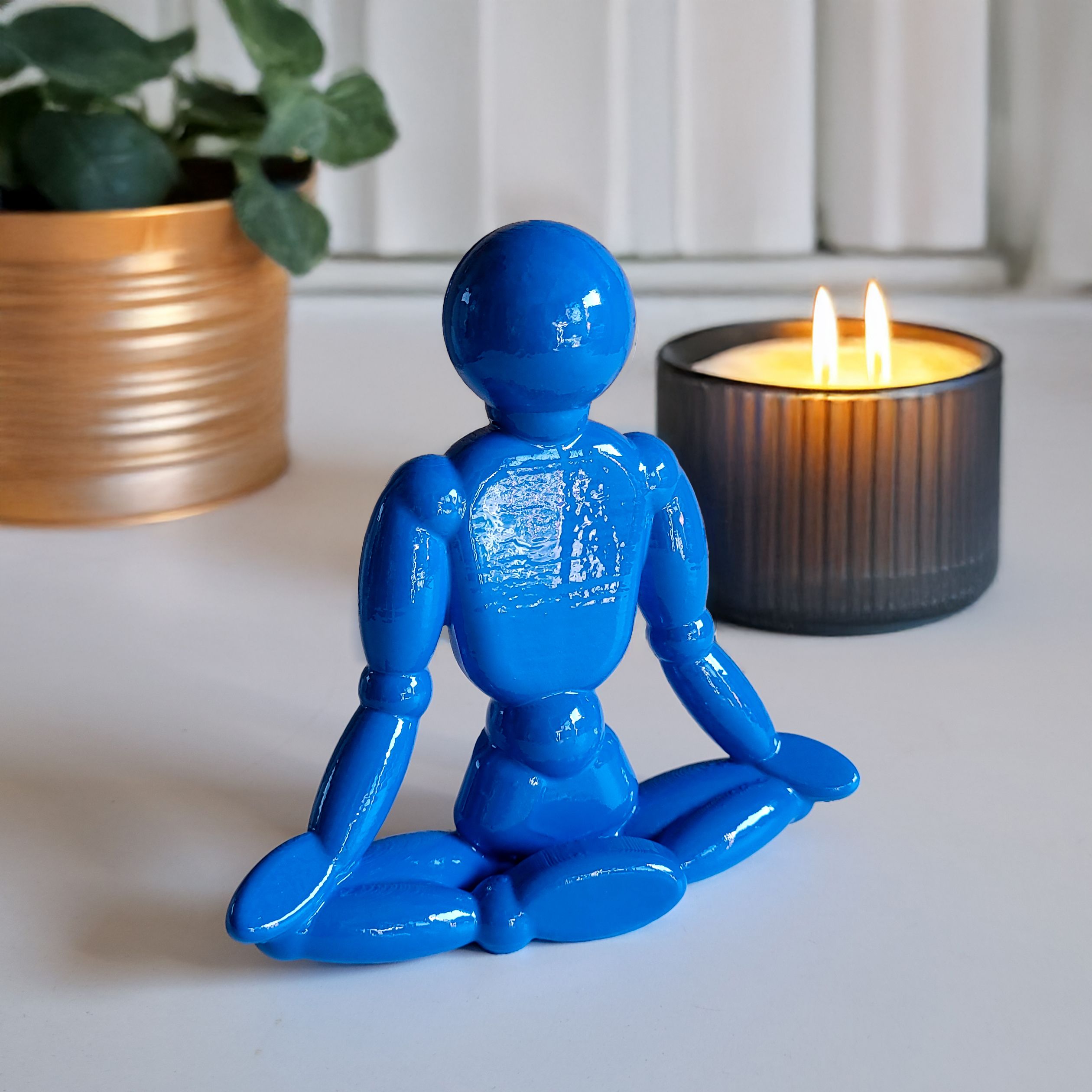 Yoga Lotus Pozu Figürü - Blue