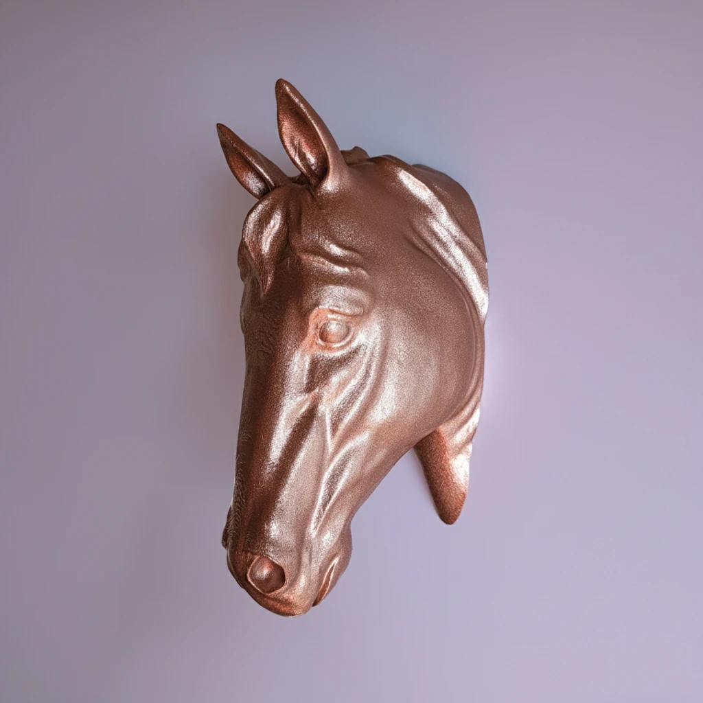 At Kafası Duvar Figürü - Rose Gold