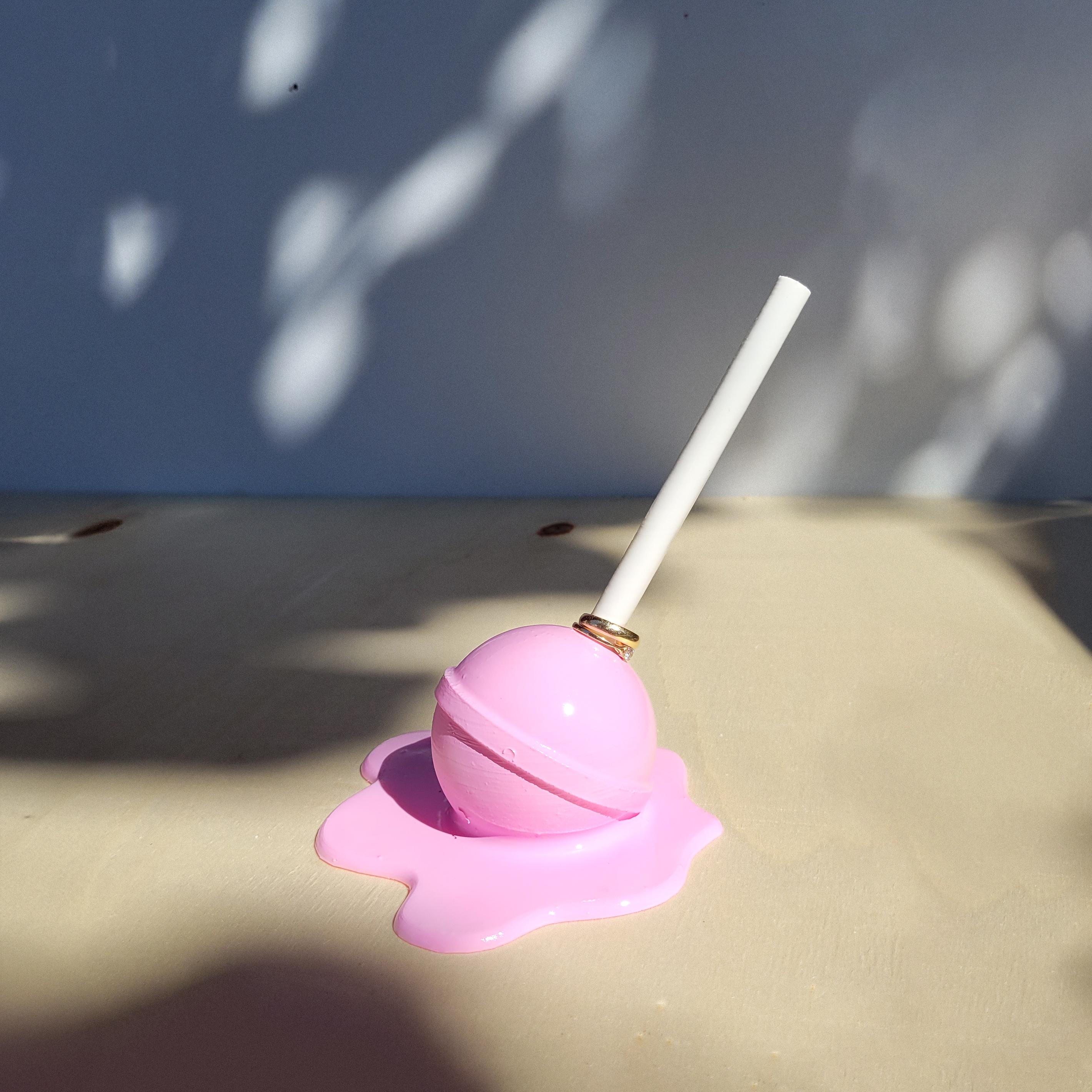 Erimiş Lolipop Yüzük Tutacağı - Pastel Pink
