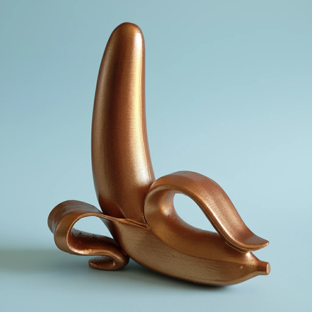 Soyulmuş Muz Heykel - Bronze