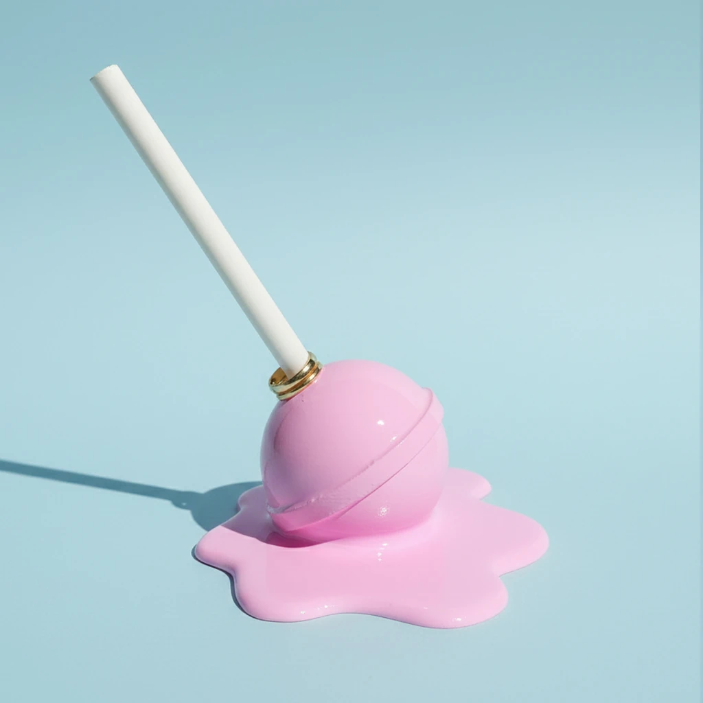 Erimiş Lolipop Yüzük Tutacağı - Pastel Pink