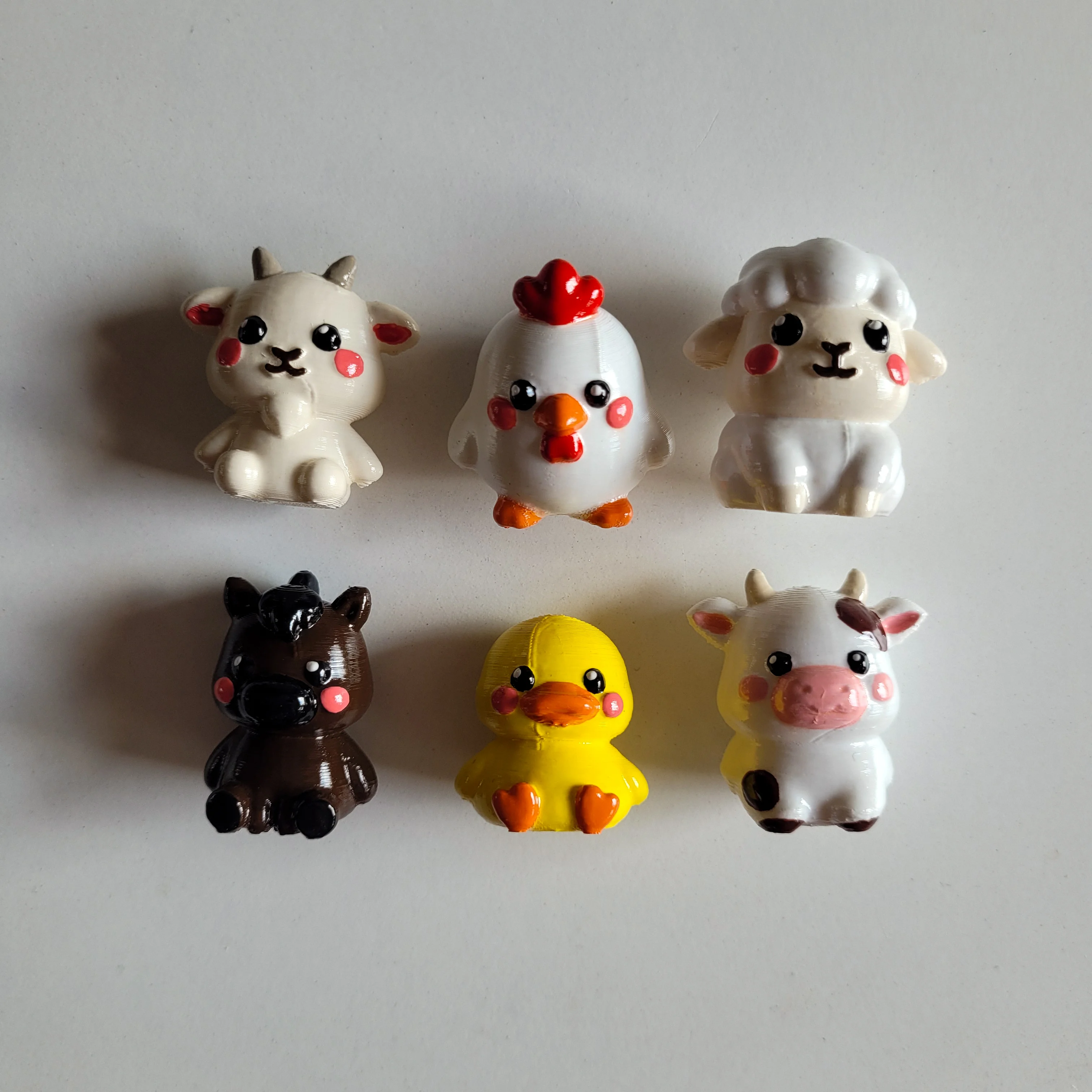 Çiftlik Hayvanları Magnet Seti – 6’lı El Boyaması Buzdolabı Süsü