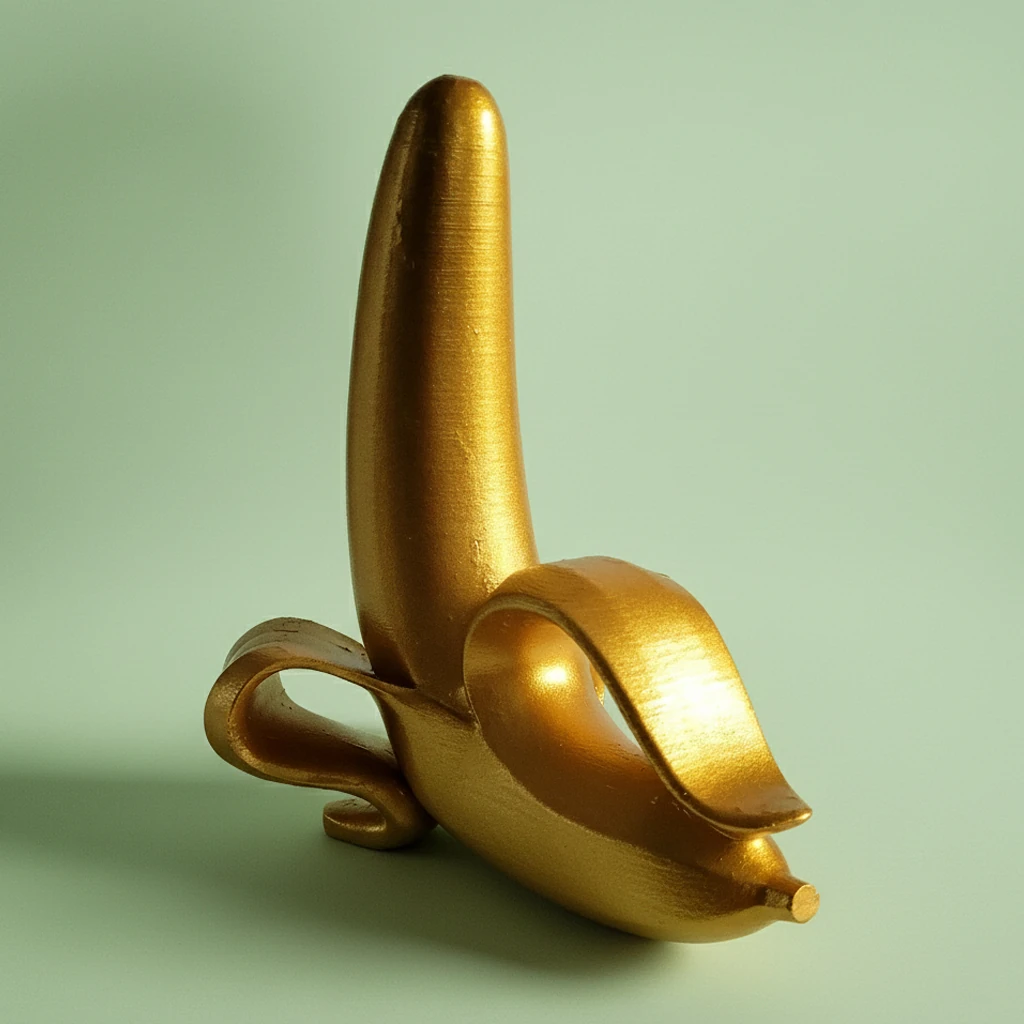 Soyulmuş Muz Heykel - Yellow Gold