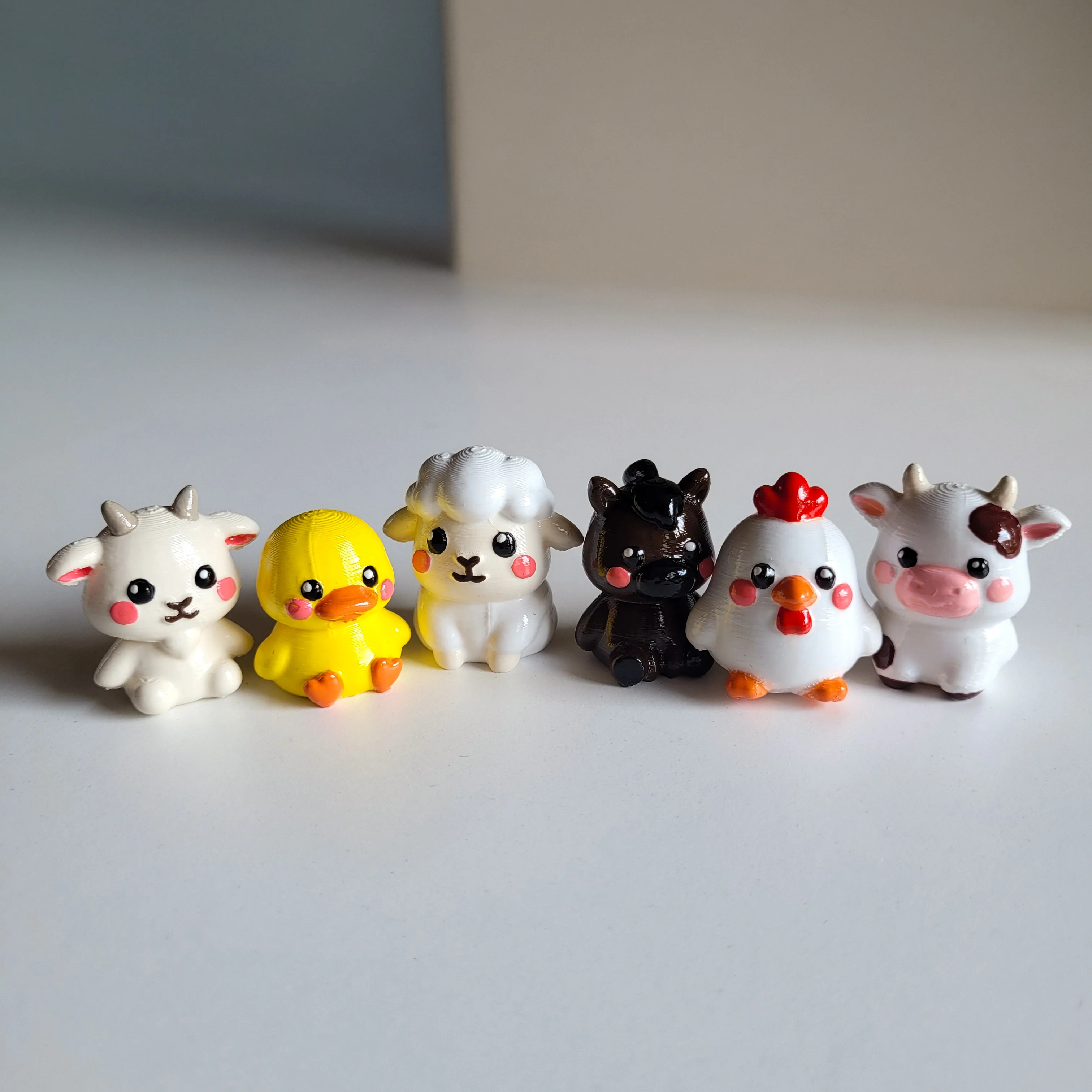 Çiftlik Hayvanları Magnet Seti – 6’lı El Boyaması Buzdolabı Süsü