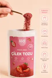 Freeze Dried Çilek Tozu 50 g - %100 Çilek - Dondurularak Kurutulmuş Meyve Tozu