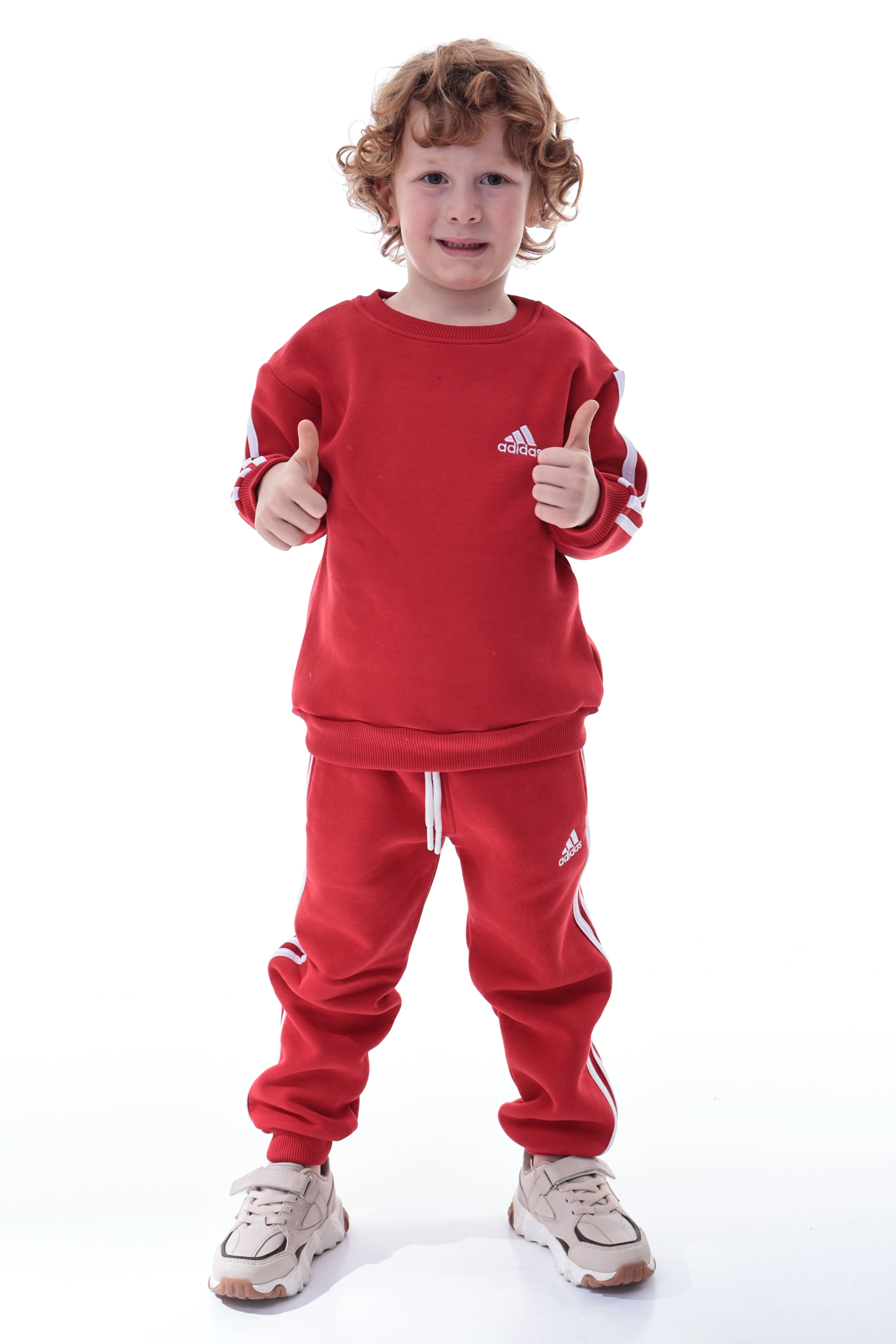 Erkek Çocuk Şeritli Polar Eşofman Takımı – Rahat ve Yumuşak Kumaş