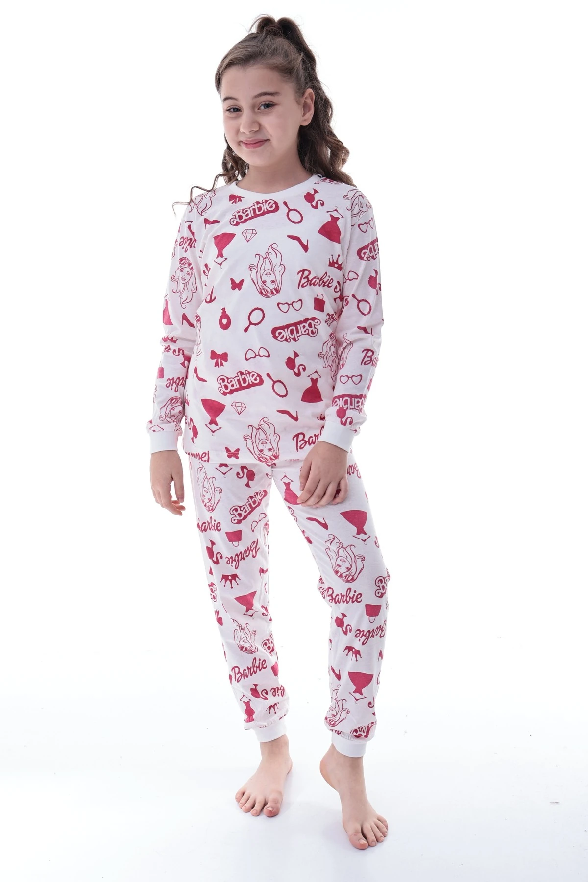 Kız Çocuk Baskılı Pamuklu Pijama Takımı – Rahat, Nefes Alan, Yumuşak Kumaşlı Uyku Takımı