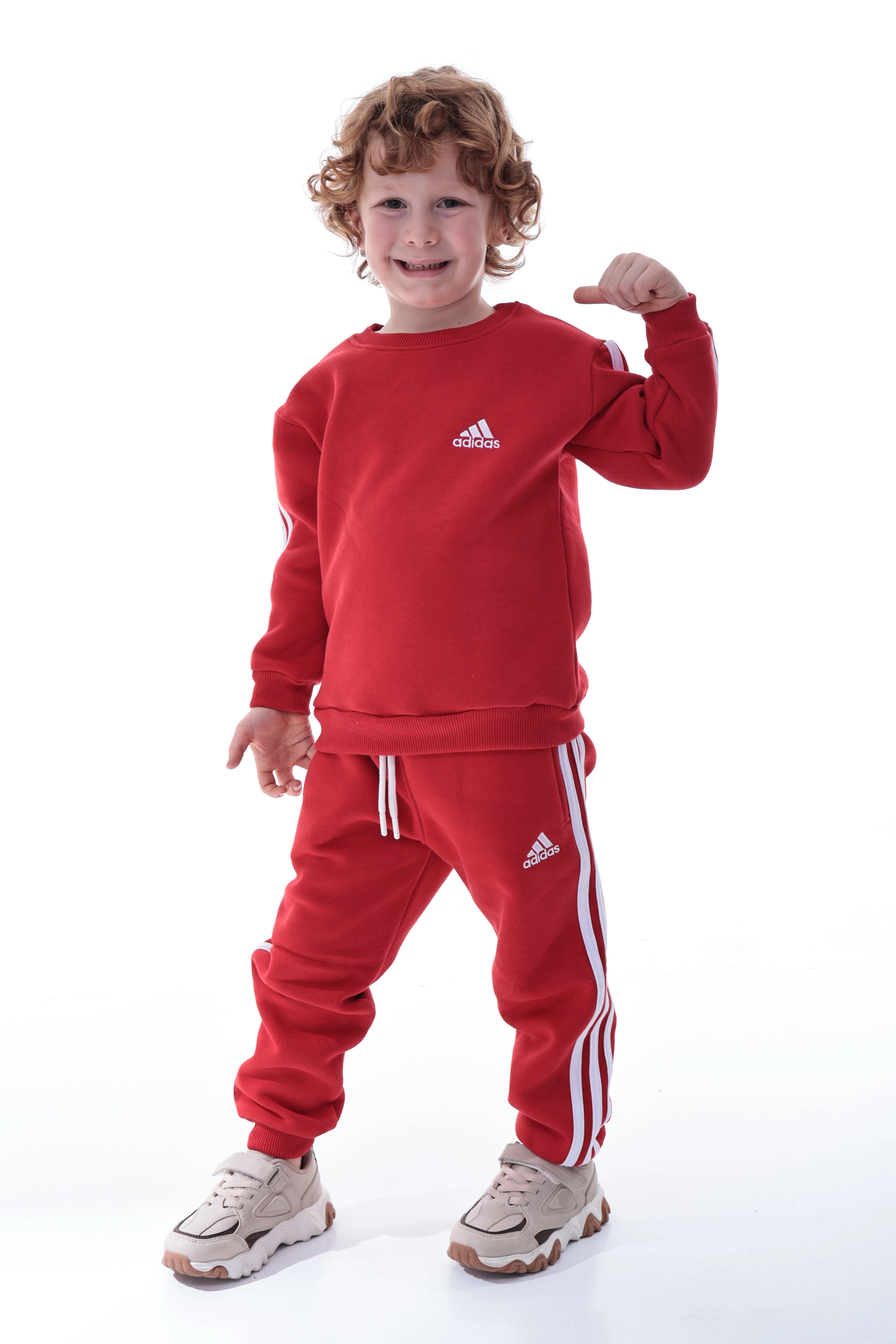 Erkek Çocuk Şeritli Polar Eşofman Takımı – Rahat ve Yumuşak Kumaş