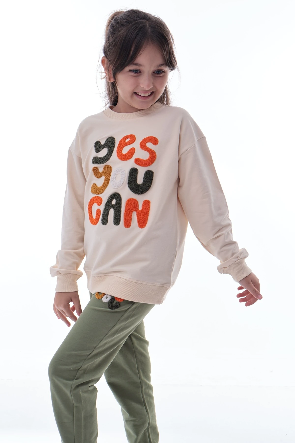 Kız Çocuk “Yes You Can” Eşofman Takımı – Pamuklu ve Rahat