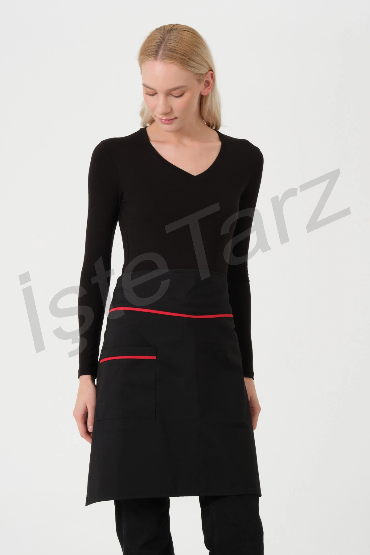 Cepli Garson Önlüğü - Siyah