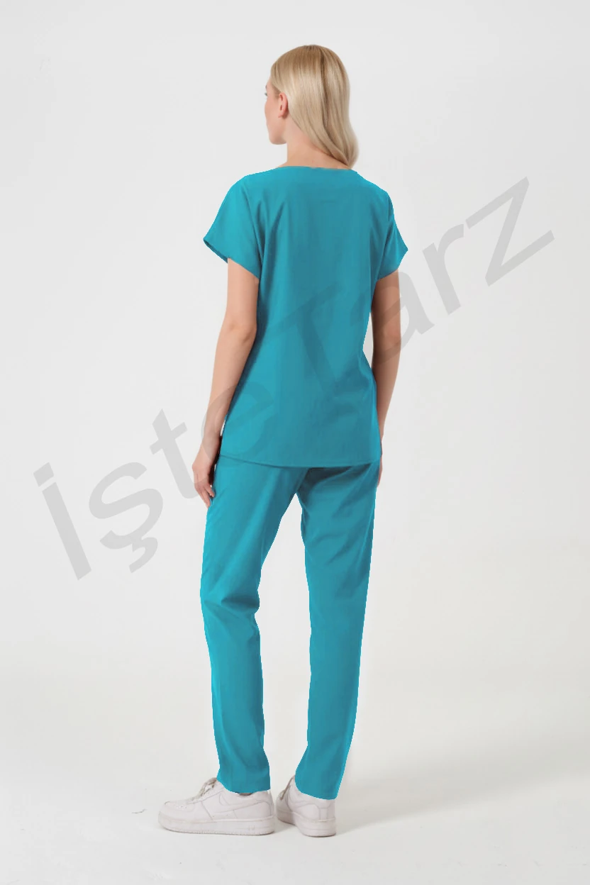 Kadın Doktor/Hemşire Forması Turkuaz