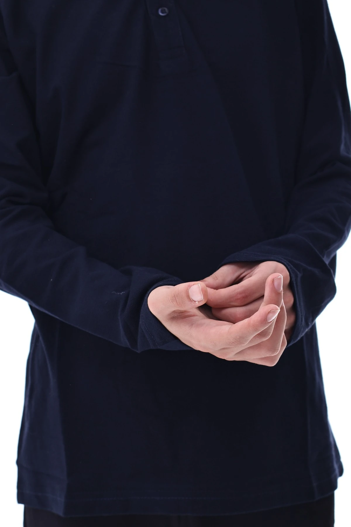 Erkek Çocuk Lacivert Uzun Kollu Polo Yaka Tişört – Pamuklu Rahat Günlük Çocuk Üst