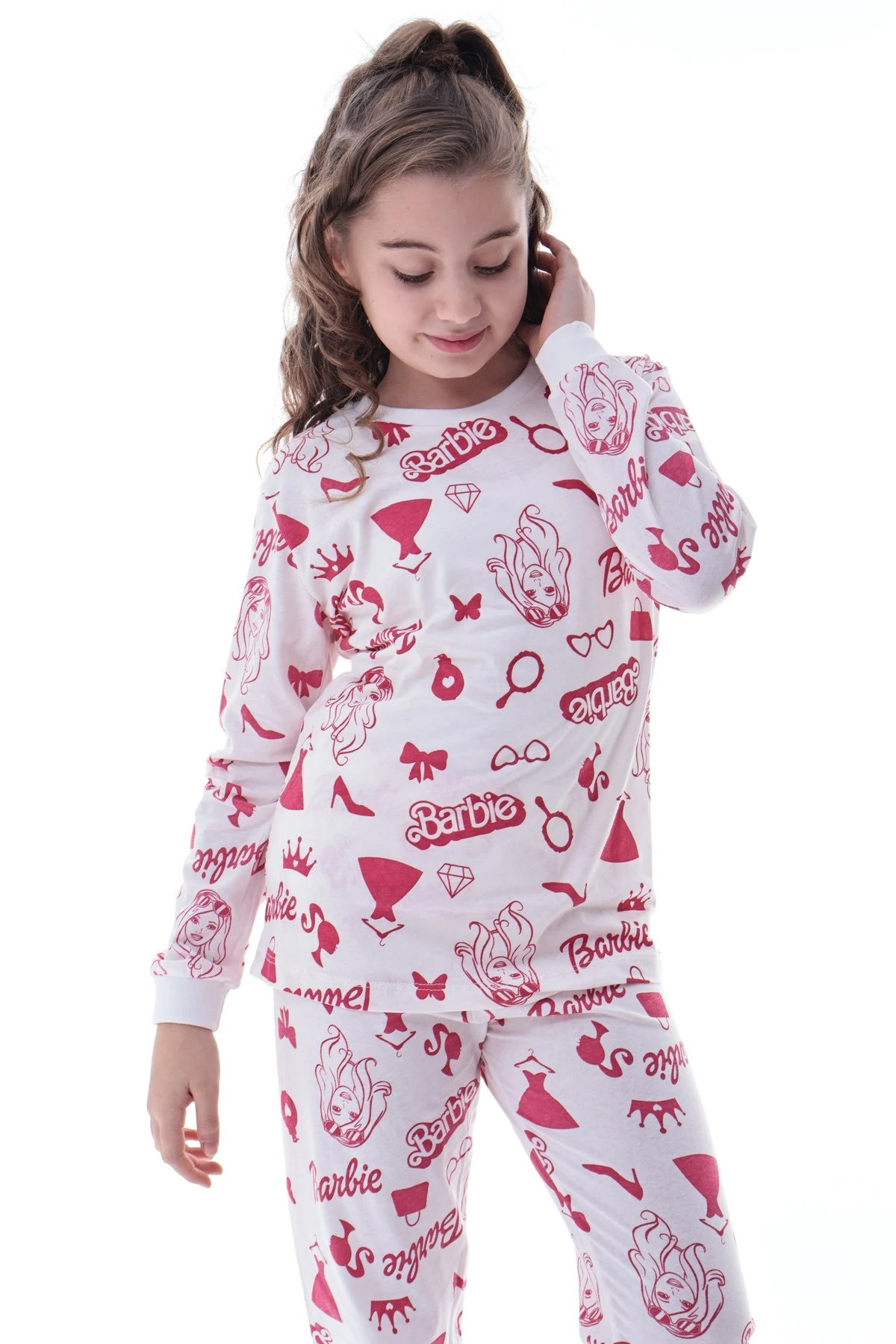 Kız Çocuk Baskılı Pamuklu Pijama Takımı – Rahat, Nefes Alan, Yumuşak Kumaşlı Uyku Takımı