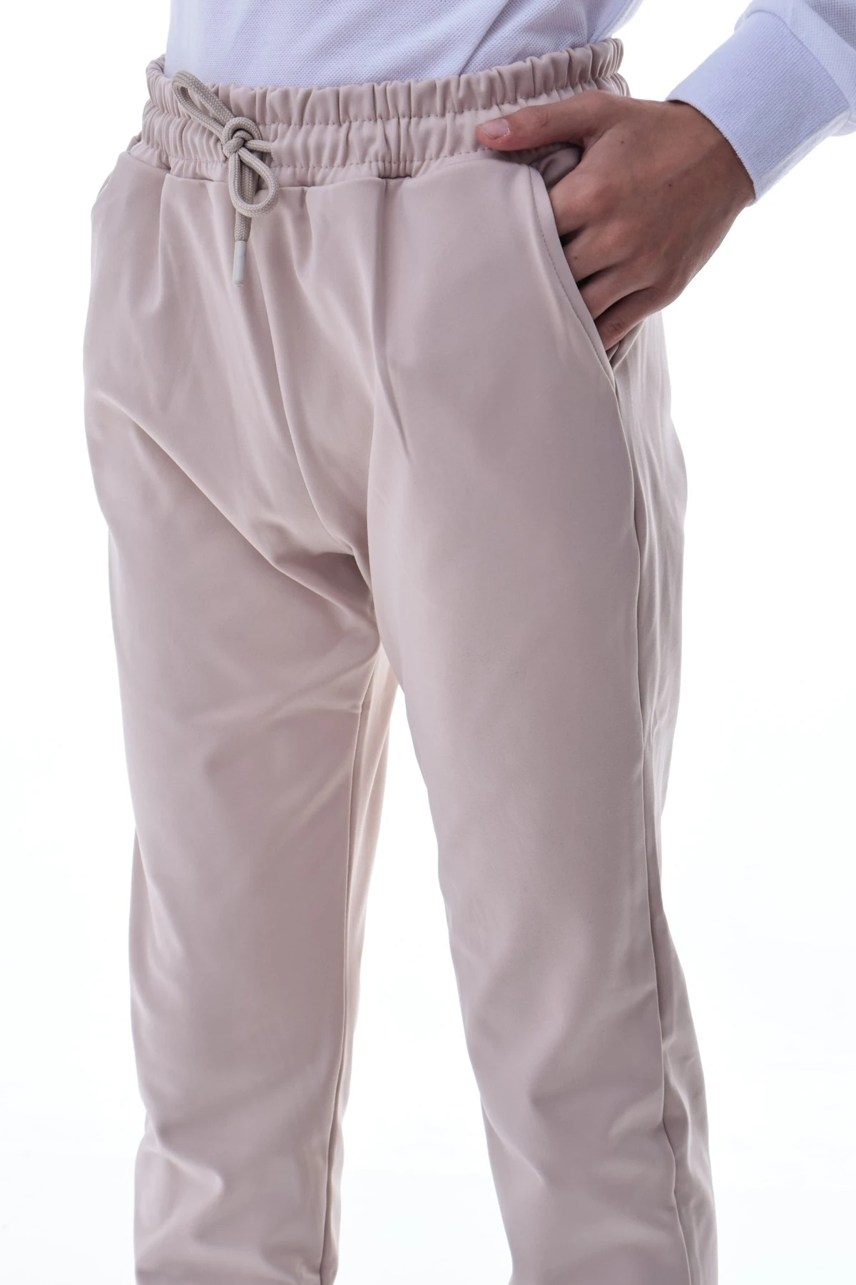 Erkek Çocuk Krem Eşofman Altı – Esnek Rahat Kalıp Spor Pantolon