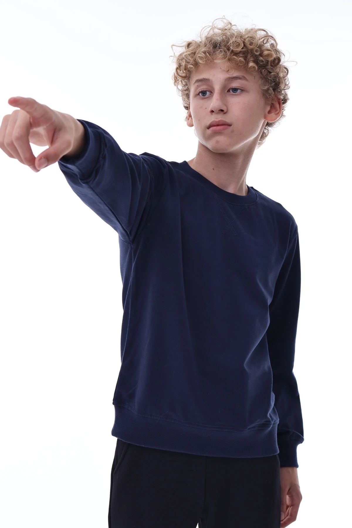 Lacivert Erkek Çocuk Sweatshirt – Pamuklu Rahat Kalıp Günlük Model