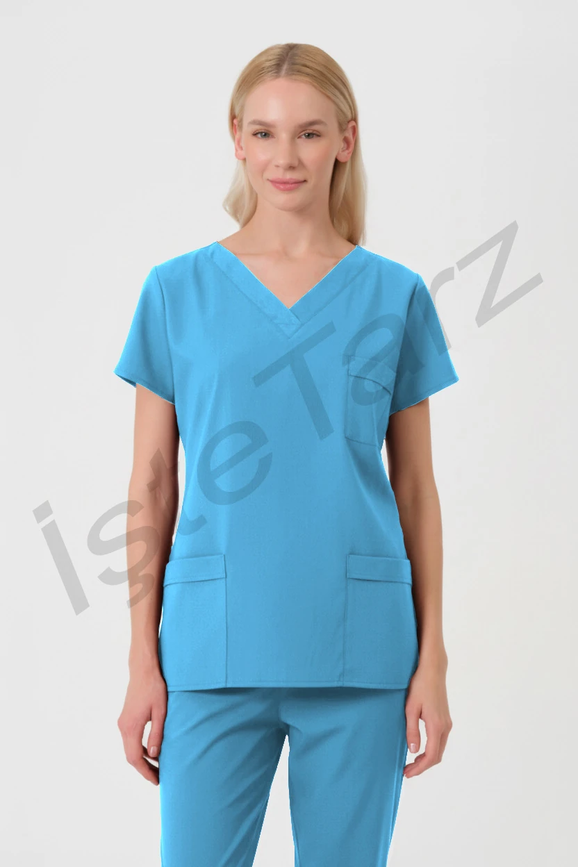 Kadın Doktor/Hemşire Forması Mavi