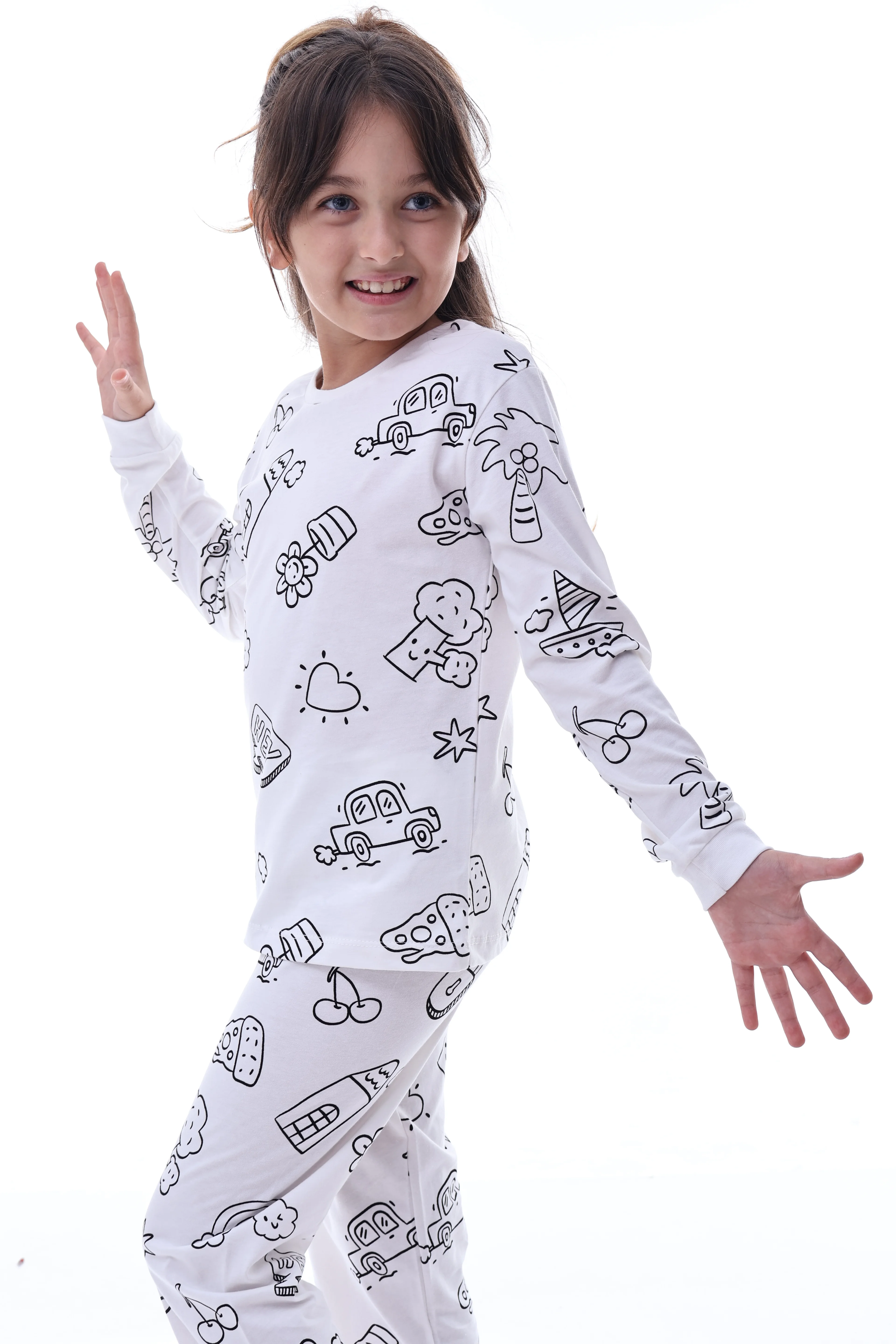 Boyanabilir Unisex Çocuk Pijama – Yıkanabilir Renkli Eğlenceli Ve Rahat Tasarım