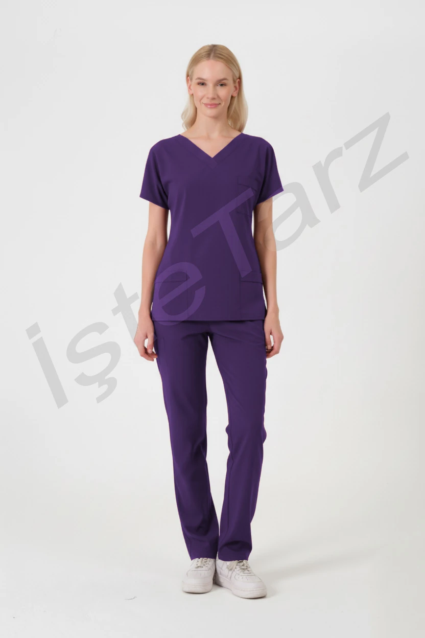 Kadın Doktor/Hemşire Forması Mor