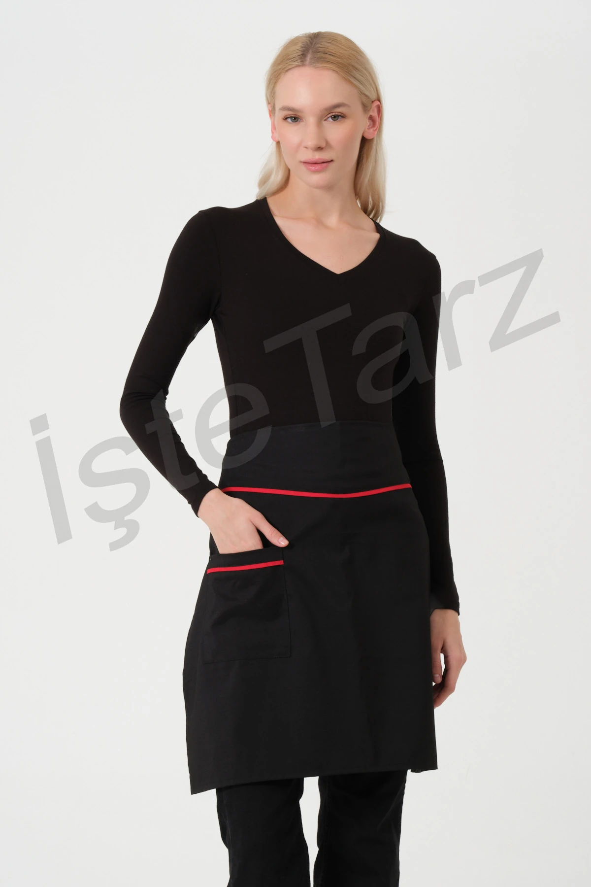 Cepli Garson Önlüğü - Siyah
