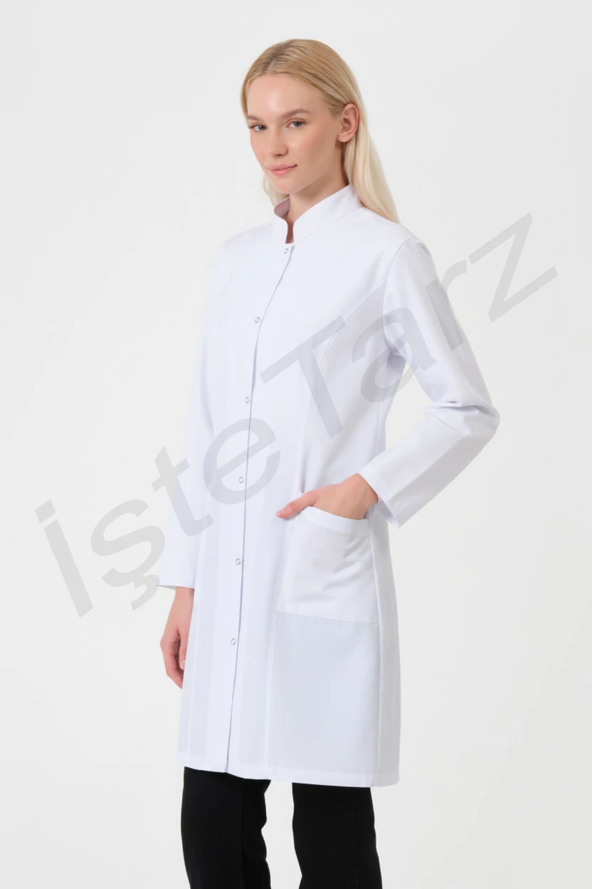 Kadın Doktor/Öğretmen Önlük Beyaz