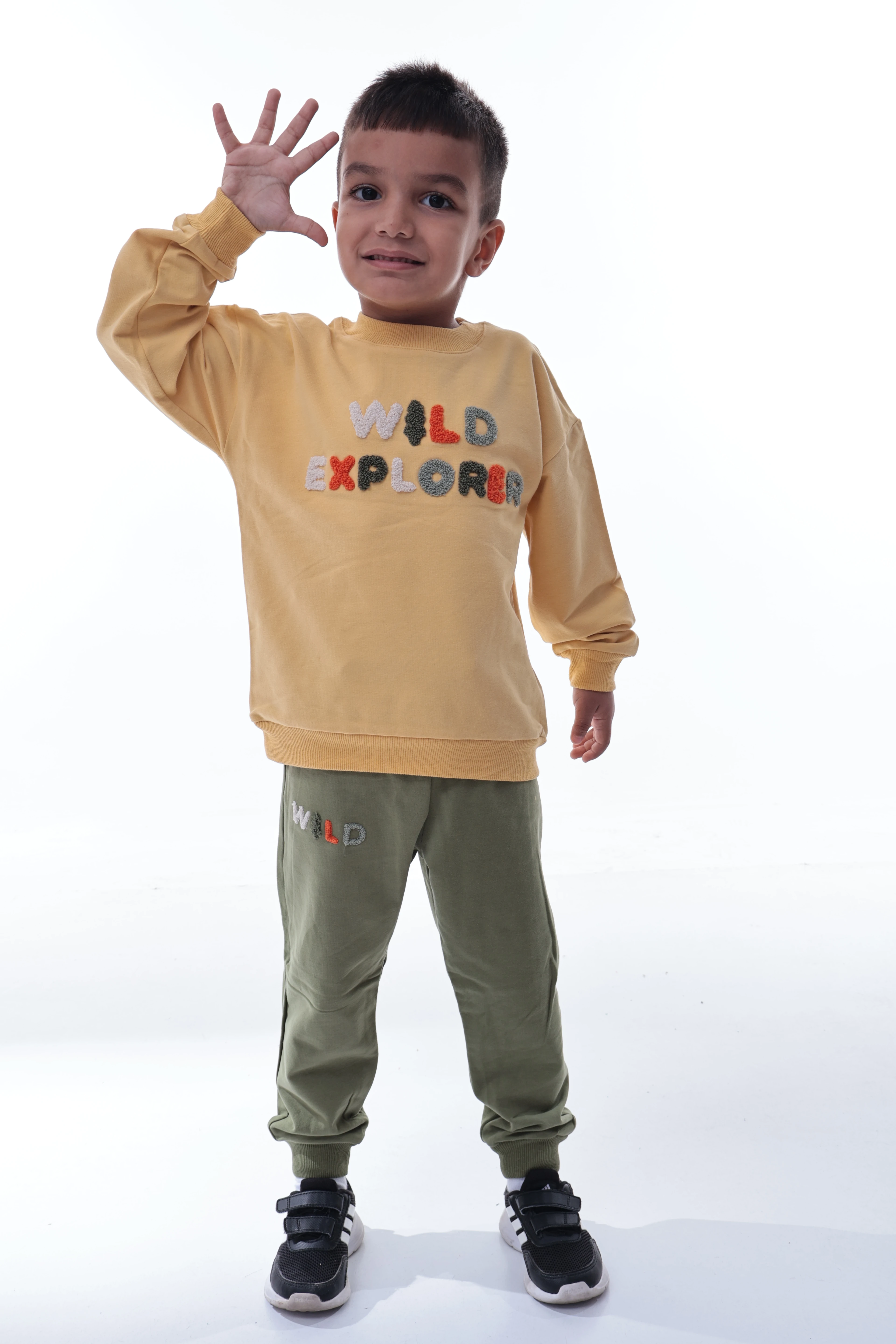 Erkek Çocuk Eşofman Takımı Nakışlı | Rahat Spor Üst Alt İkili Set