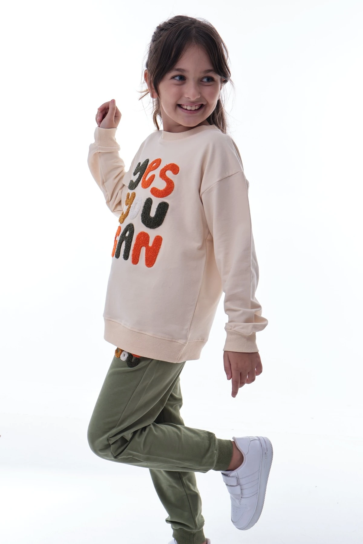 Kız Çocuk “Yes You Can” Eşofman Takımı – Pamuklu ve Rahat