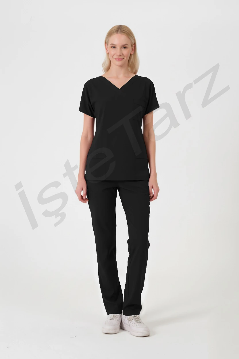 Kadın Doktor/Hemşire Forması Siyah