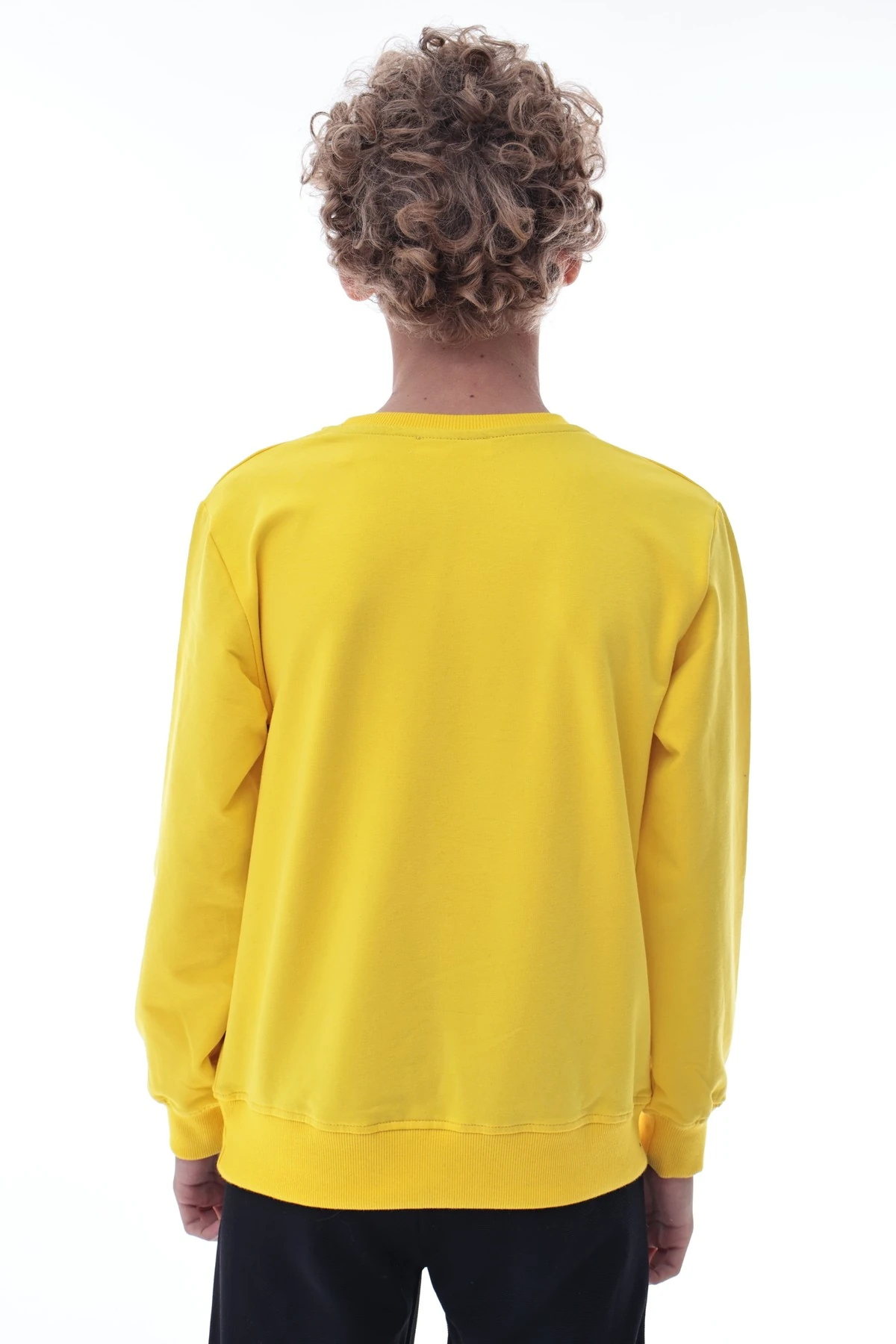 Sarı Erkek Çocuk Sweatshirt – Pamuklu Rahat Kalıp Günlük Model