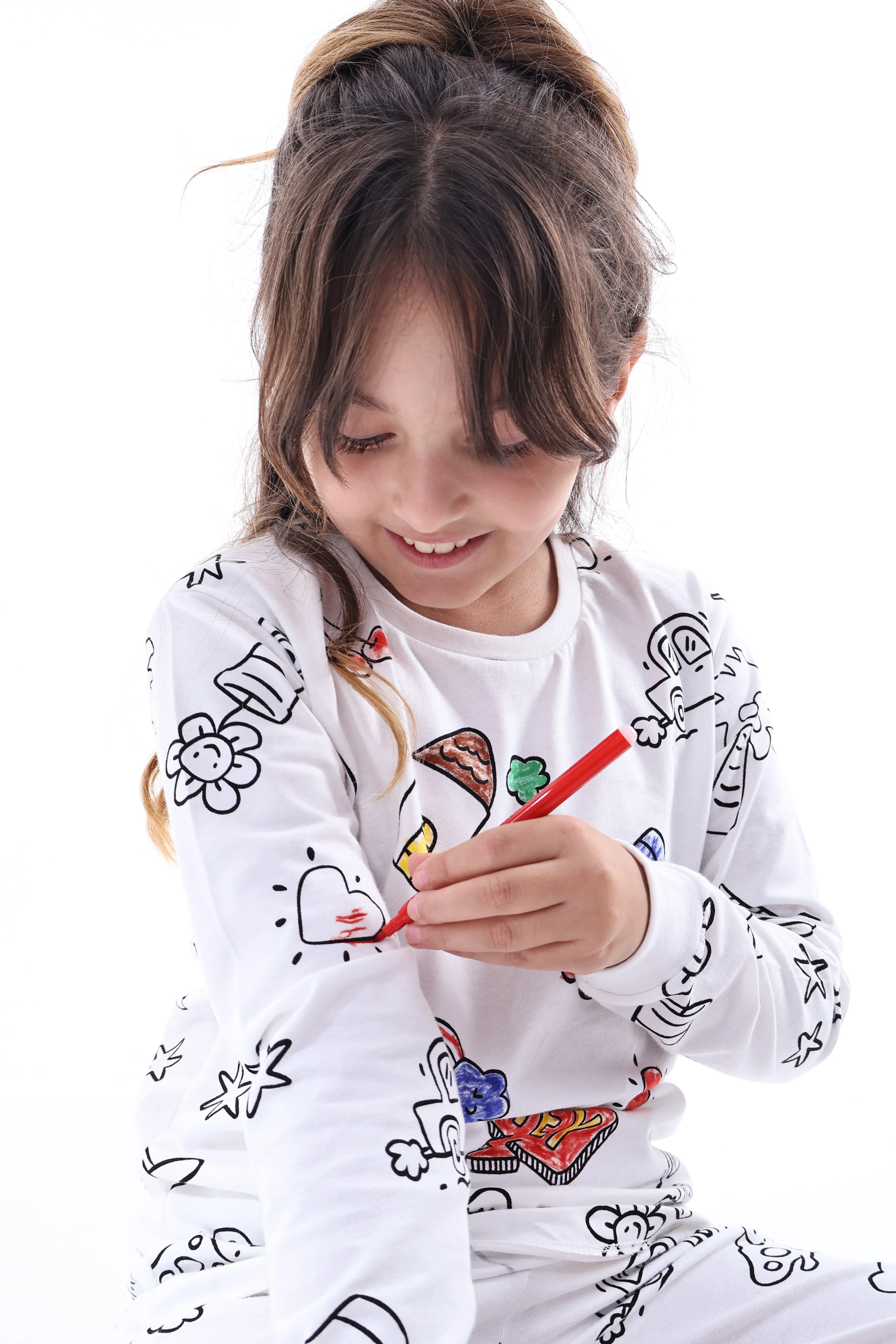 Boyanabilir Unisex Çocuk Pijama – Yıkanabilir Renkli Eğlenceli Ve Rahat Tasarım