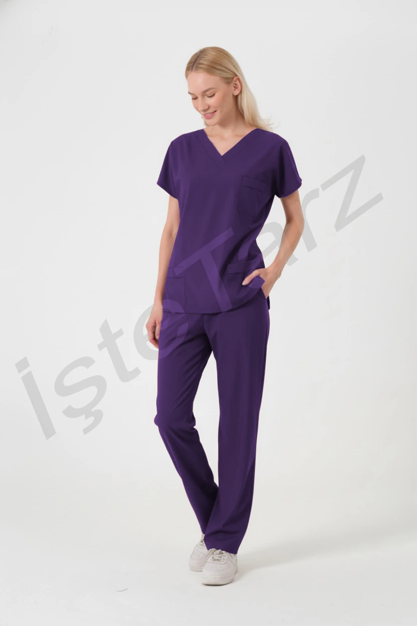 Kadın Doktor/Hemşire Forması Mor