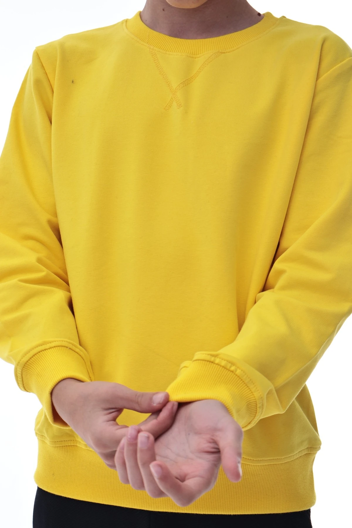 Sarı Erkek Çocuk Sweatshirt – Pamuklu Rahat Kalıp Günlük Model