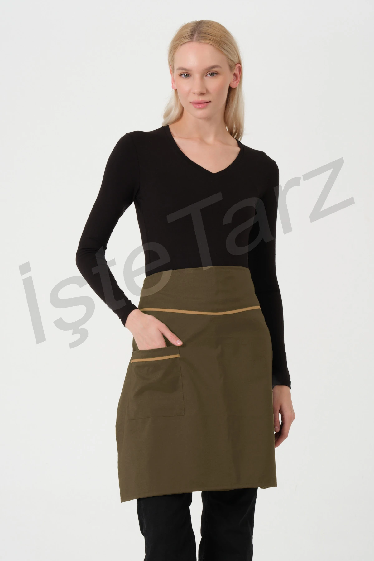 Cepli Garson Önlüğü - Haki