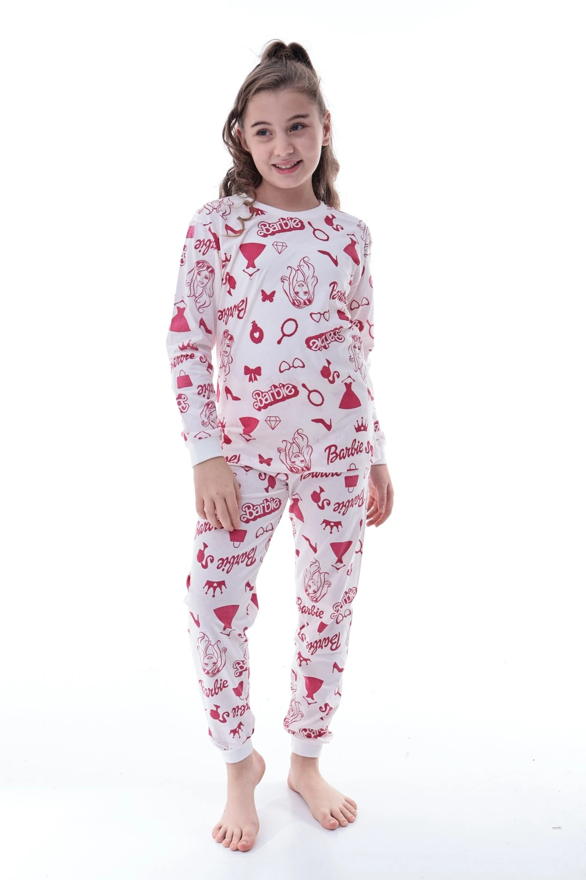 Kız Çocuk Baskılı Pamuklu Pijama Takımı – Rahat, Nefes Alan, Yumuşak Kumaşlı Uyku Takımı