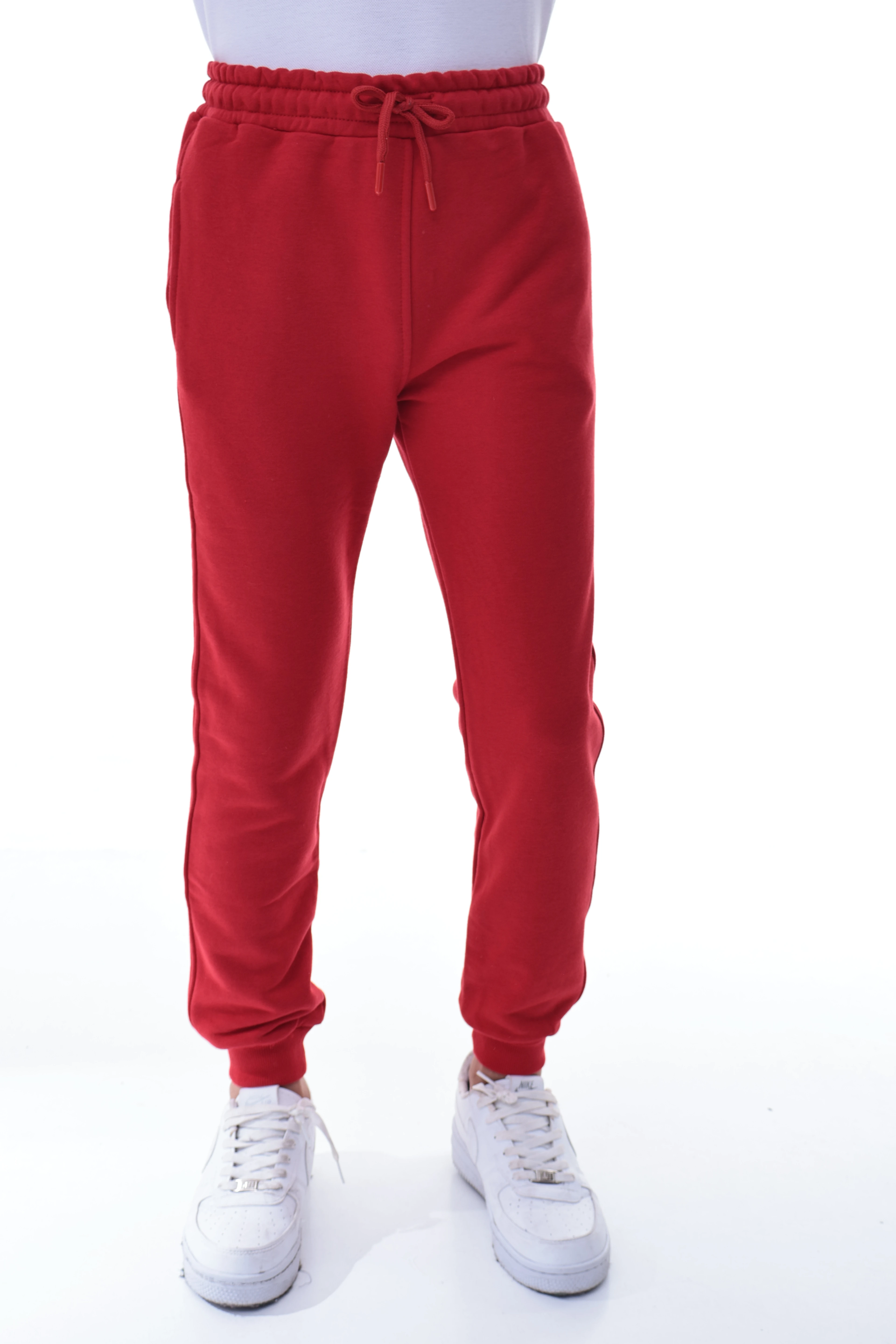 Erkek Çocuk %100 Pamuk Kırmızı Eşofman Altı – Esnek Rahat Kalıp Spor Pantolon