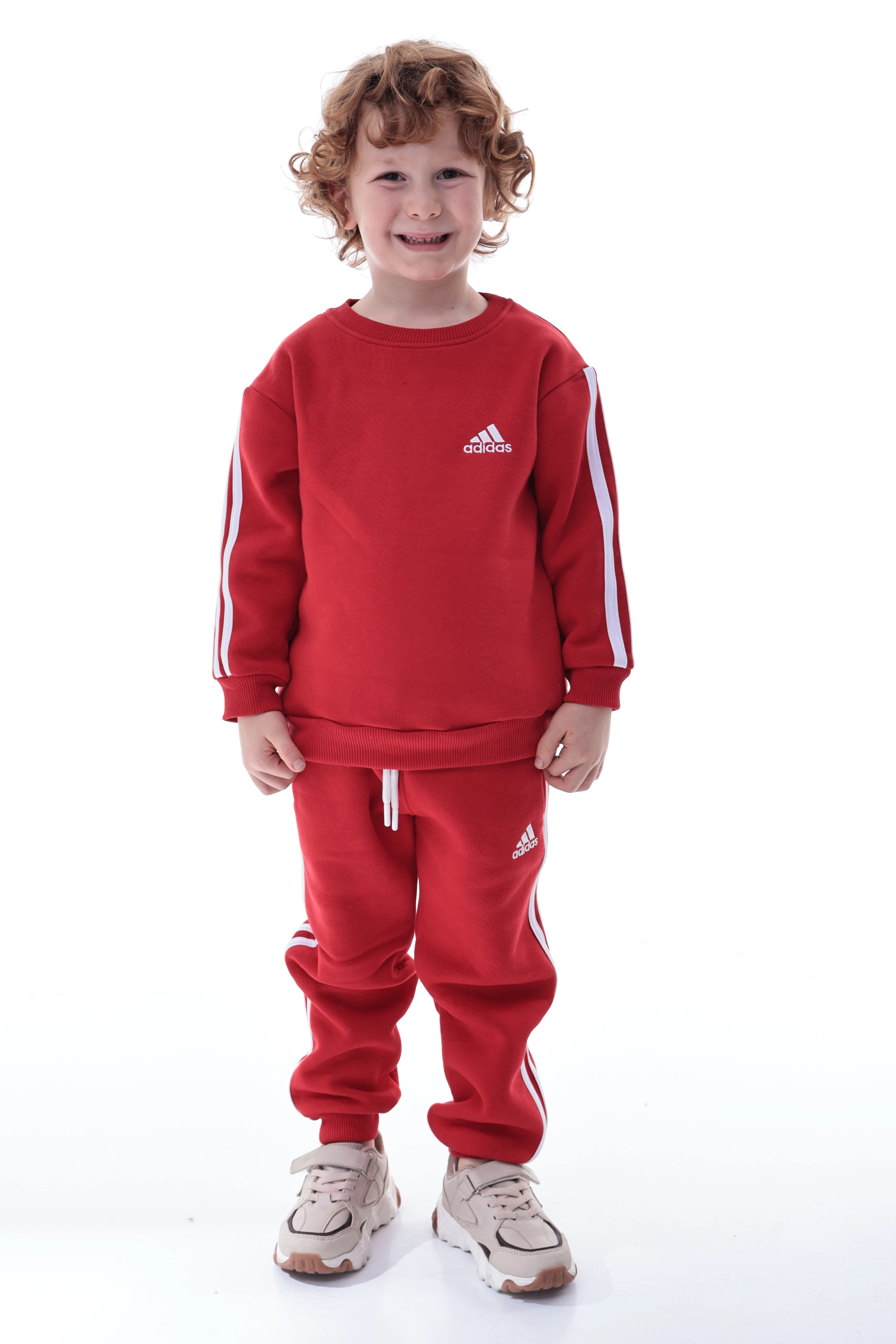 Erkek Çocuk Şeritli Polar Eşofman Takımı – Rahat ve Yumuşak Kumaş