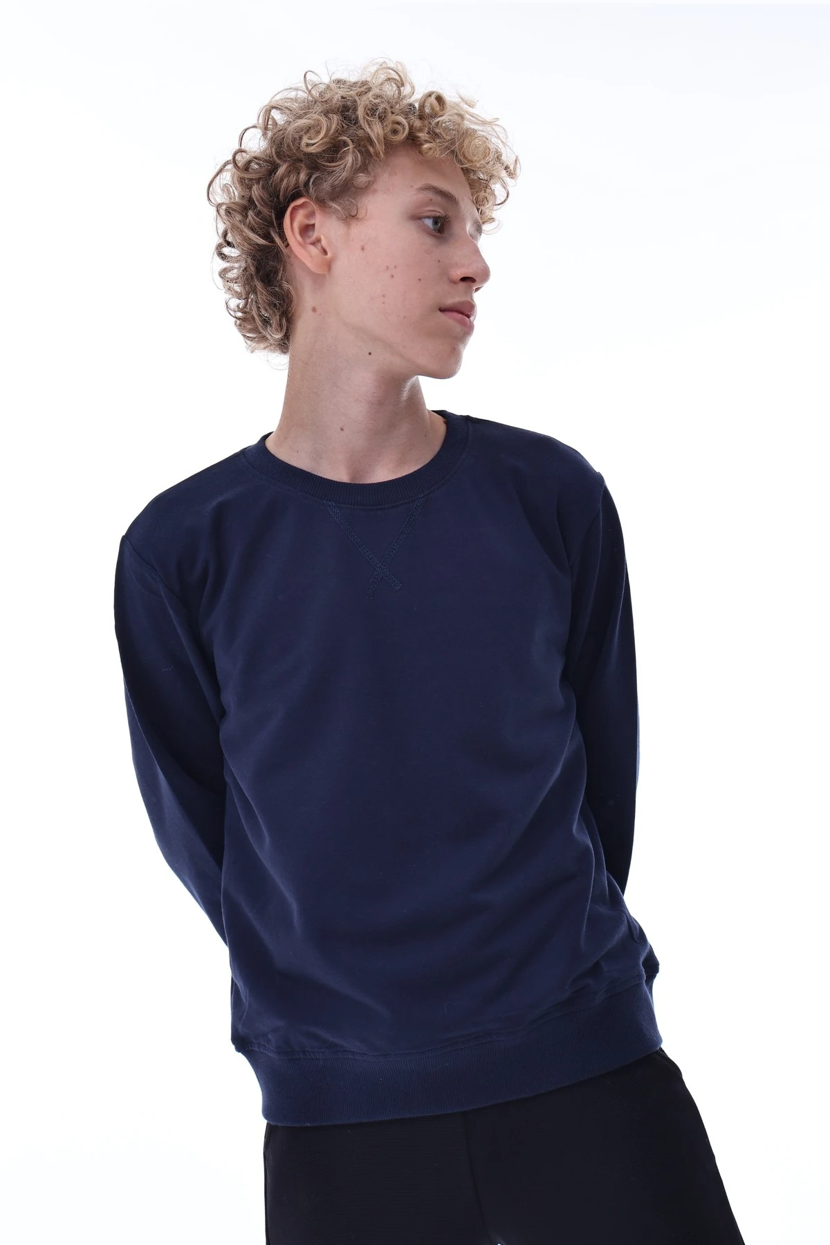 Lacivert Erkek Çocuk Sweatshirt – Pamuklu Rahat Kalıp Günlük Model