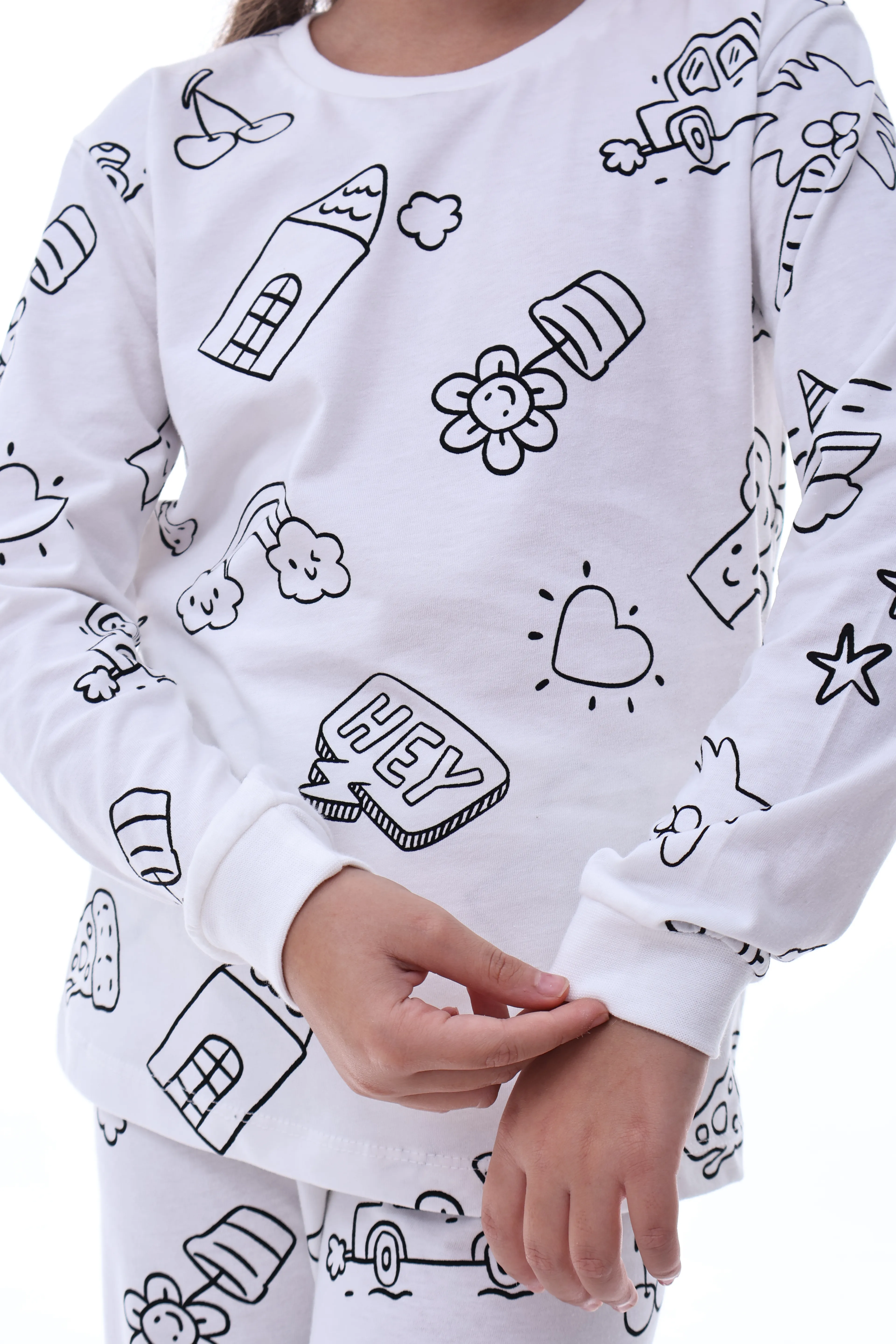 Boyanabilir Unisex Çocuk Pijama – Yıkanabilir Renkli Eğlenceli Ve Rahat Tasarım